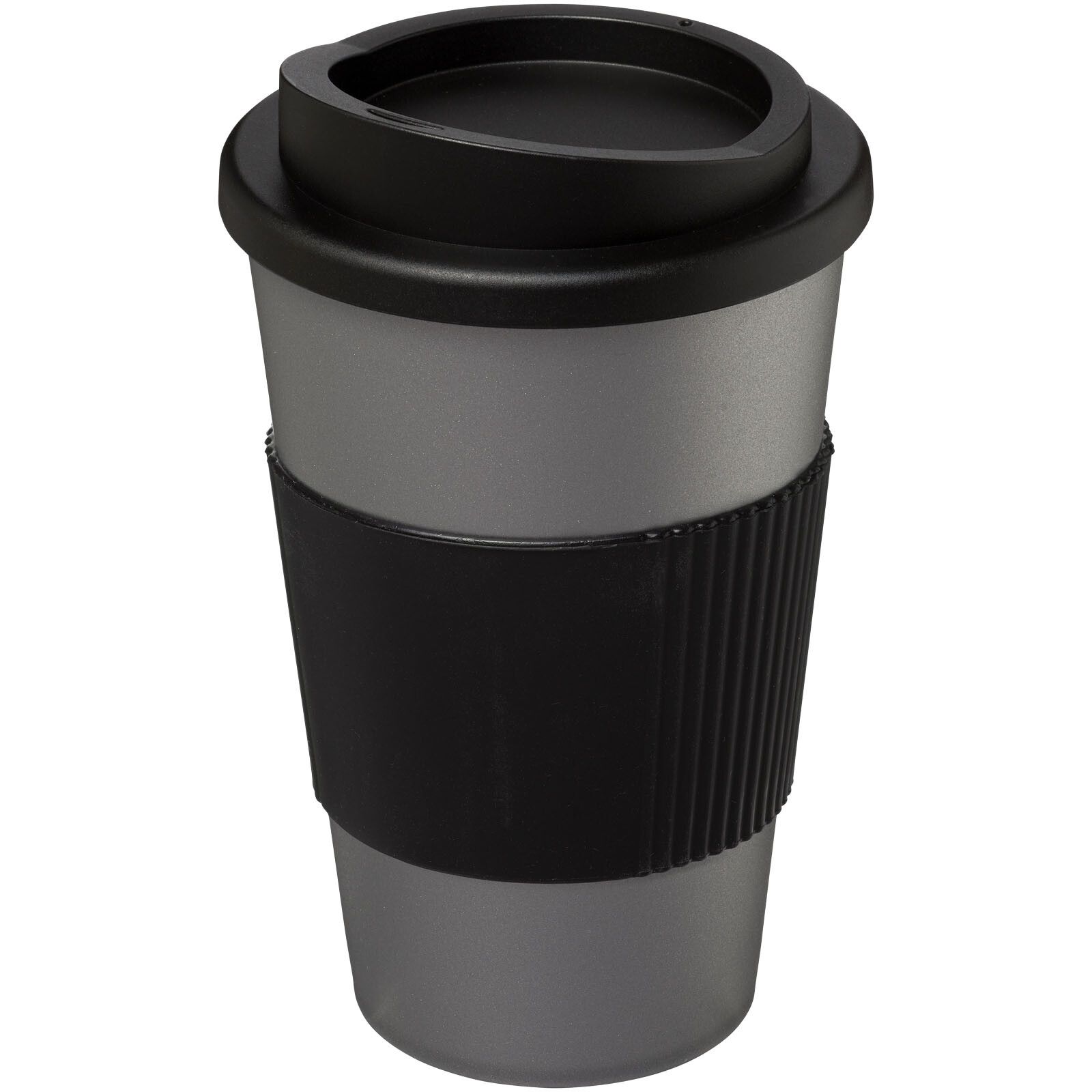 Americano 350 ml Isolierbecher mit Schutzring - silber -  schwarz-54