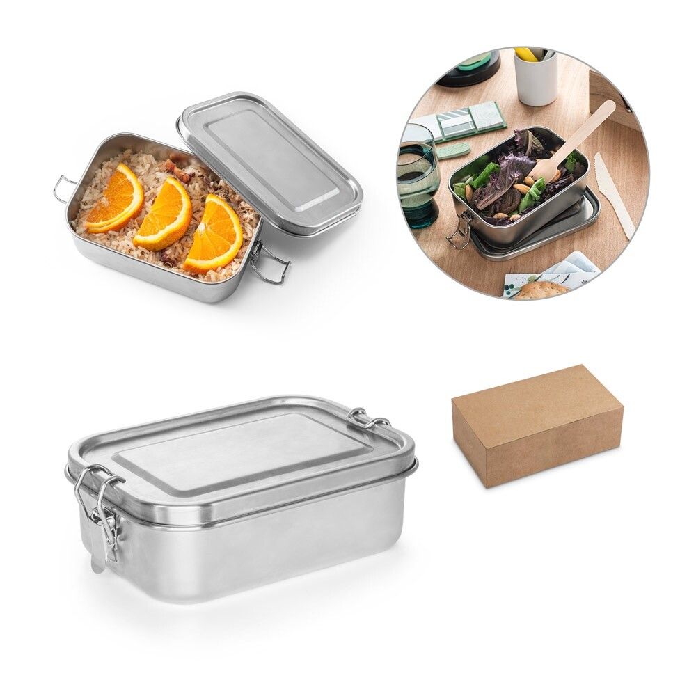 ALLSPICE Lunchbox. Robuste luftdichte Box aus (90% recyceltem) 750 mL - satinsilber-585