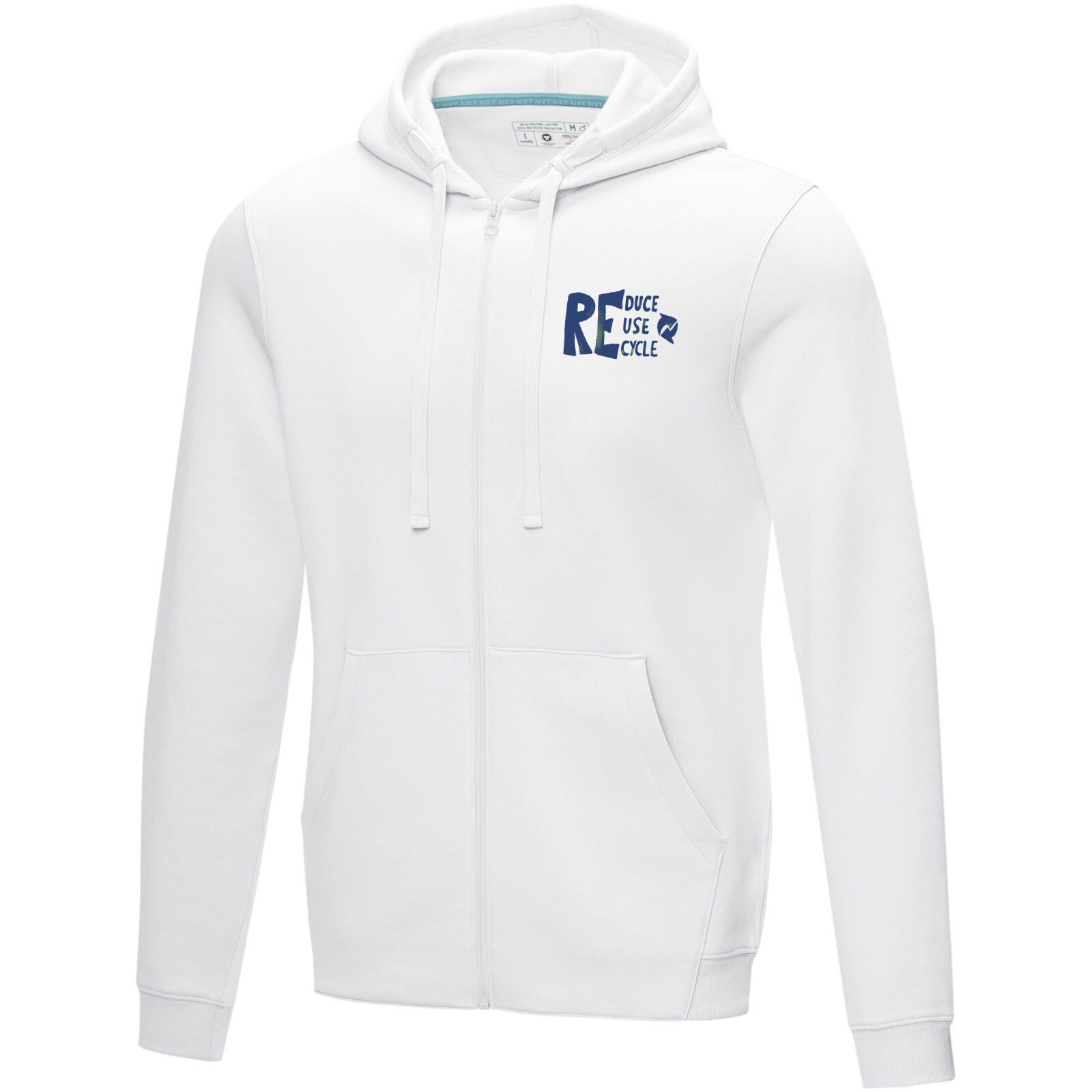 Ruby Hoodie mit durchgehendem Reißverschluss aus Bio-Material für Herren - weiss - XXL-842