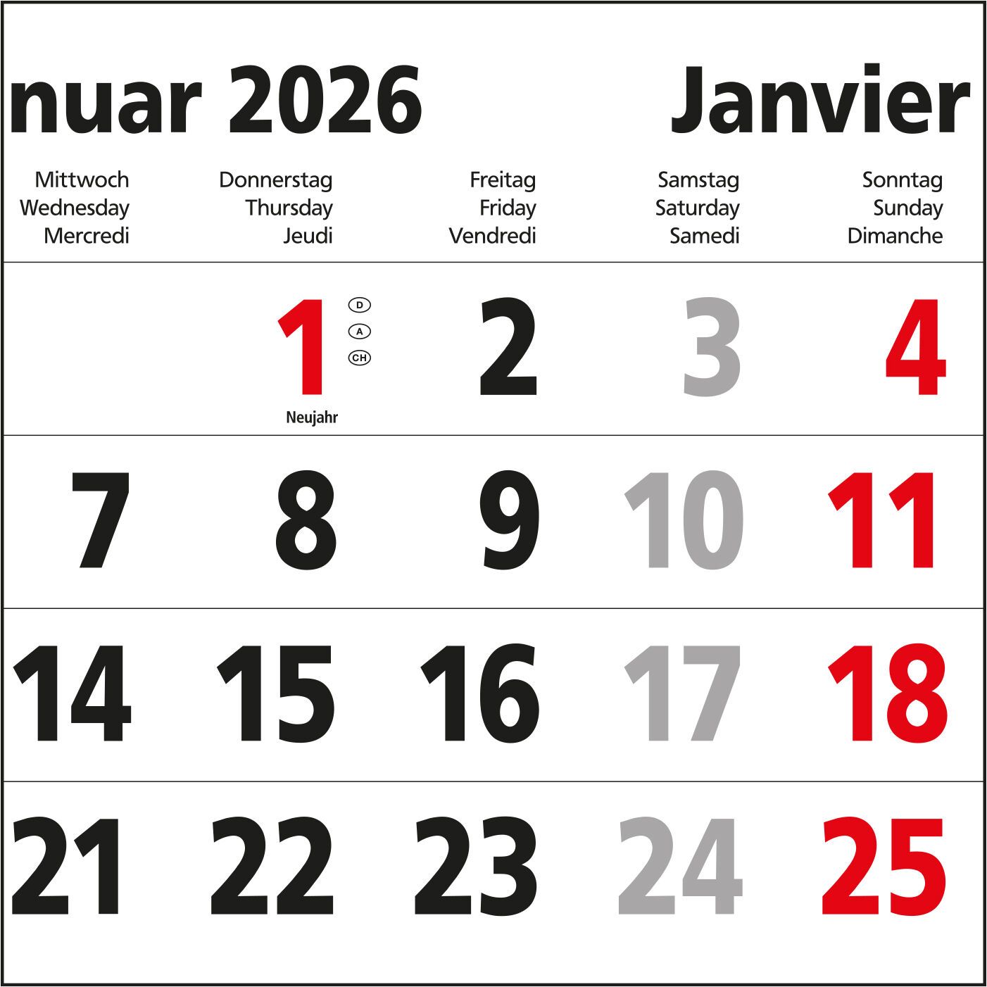 5-Monatskalender Einblatt Budget 5-947