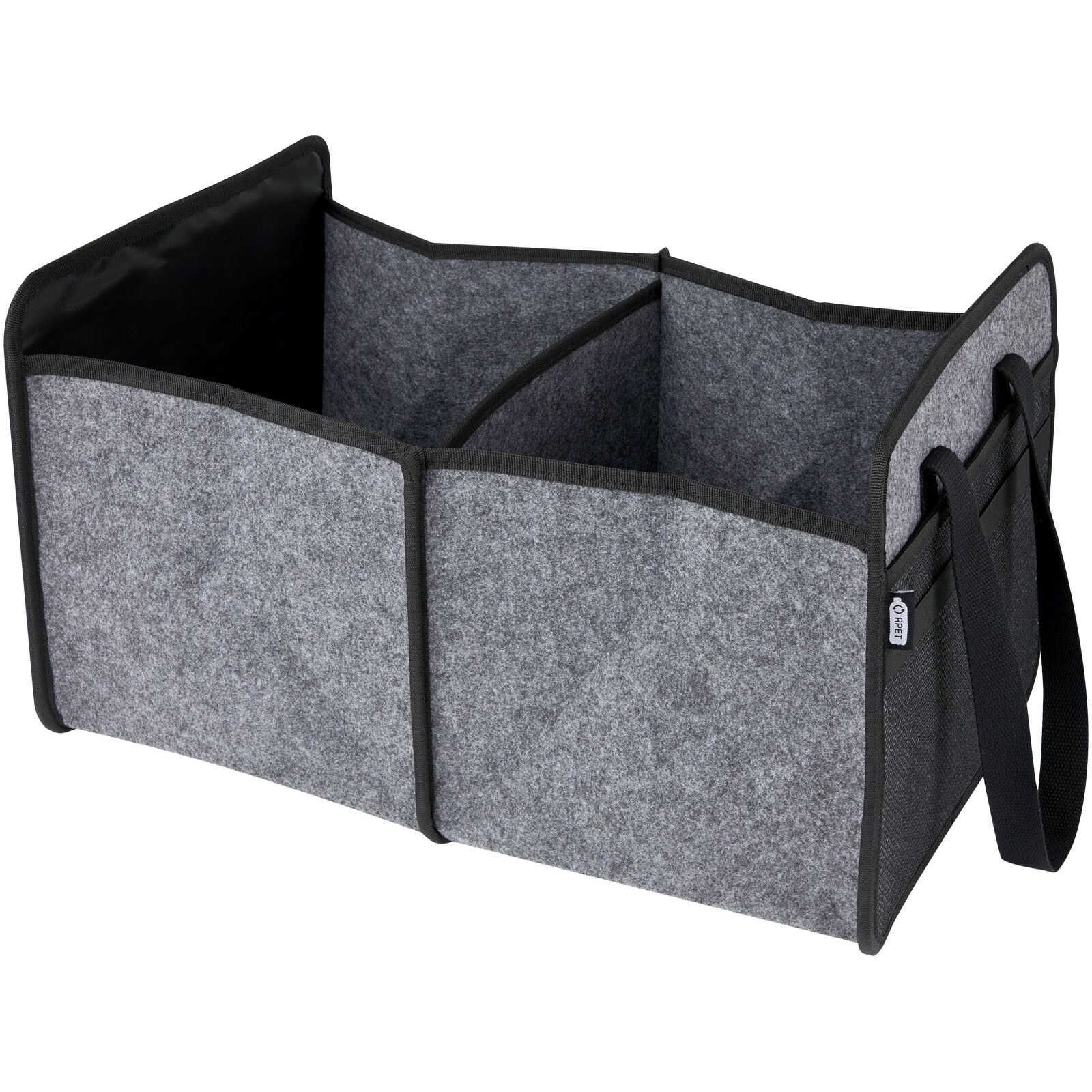Felta faltbarer Auto-Organizer aus GRS-recyceltem Filz - mittelgrau-563