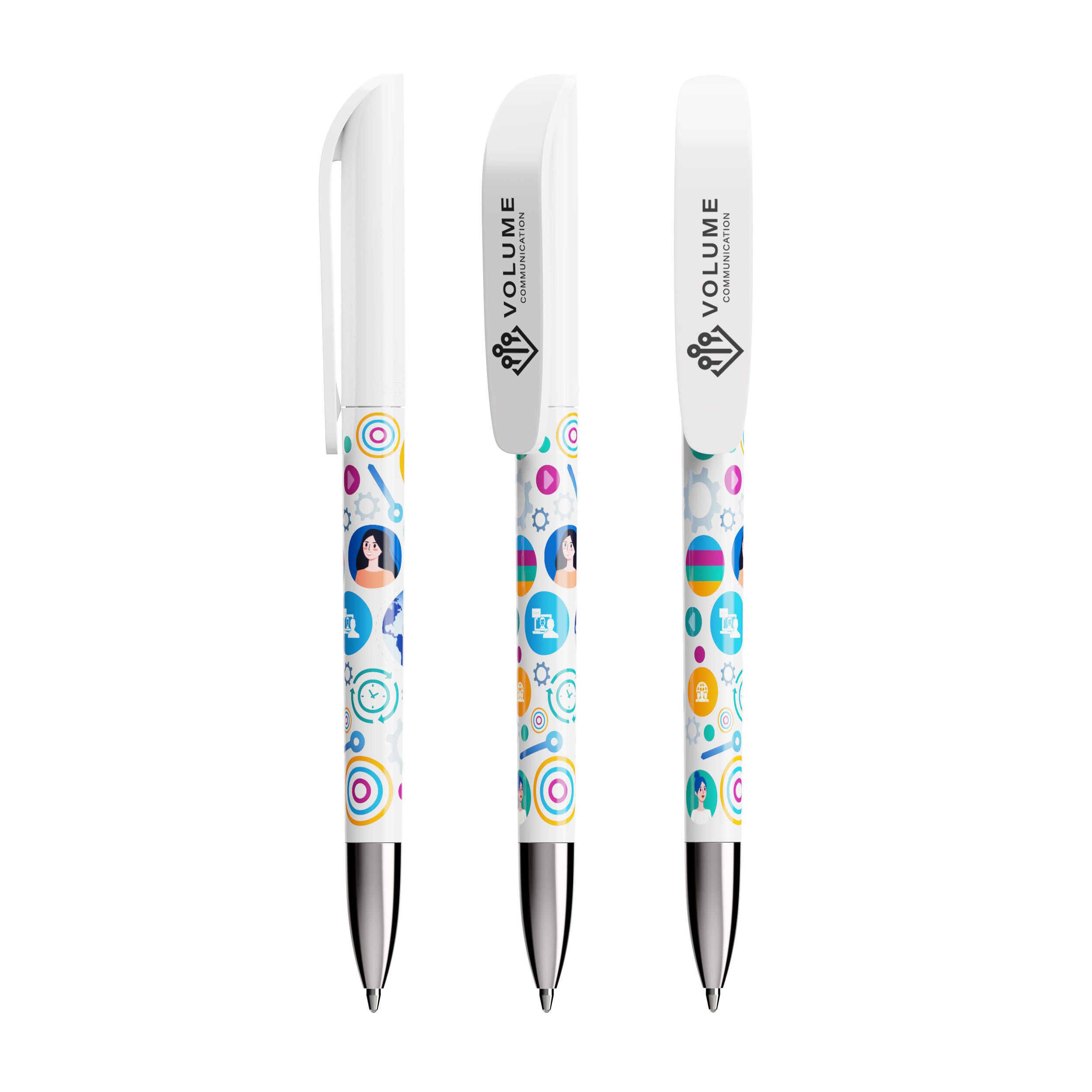 BIC® Super Clip Advance Ballpen, Mine blau - weiß-245