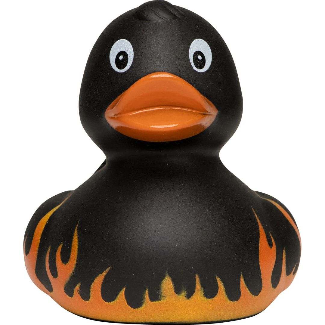 Quietsche-Ente Flammen - schwarz-64
