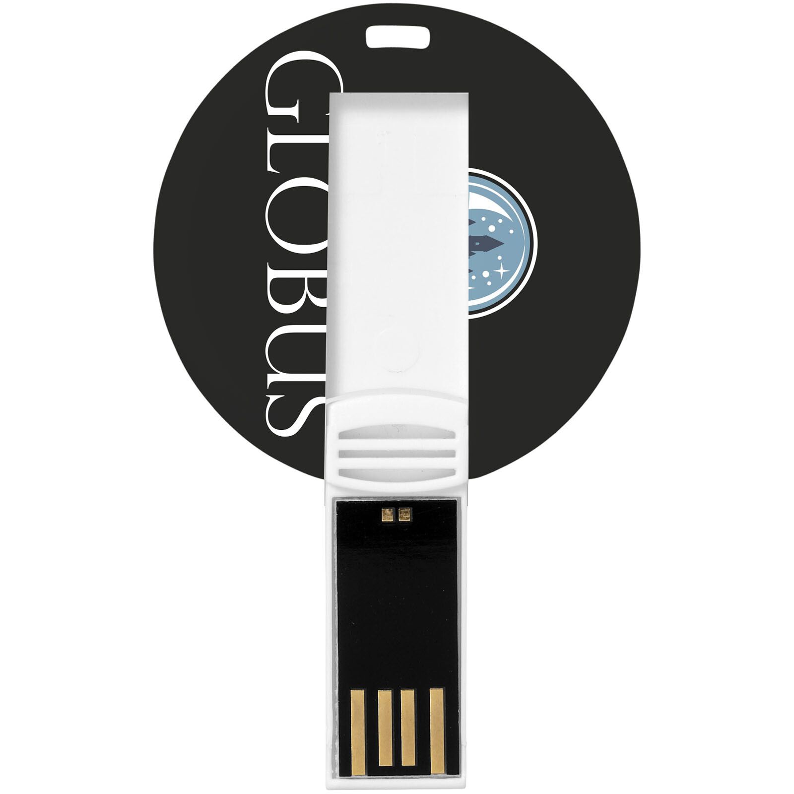 Round Credit Card USB-Stick - weiss - 2 GB-200