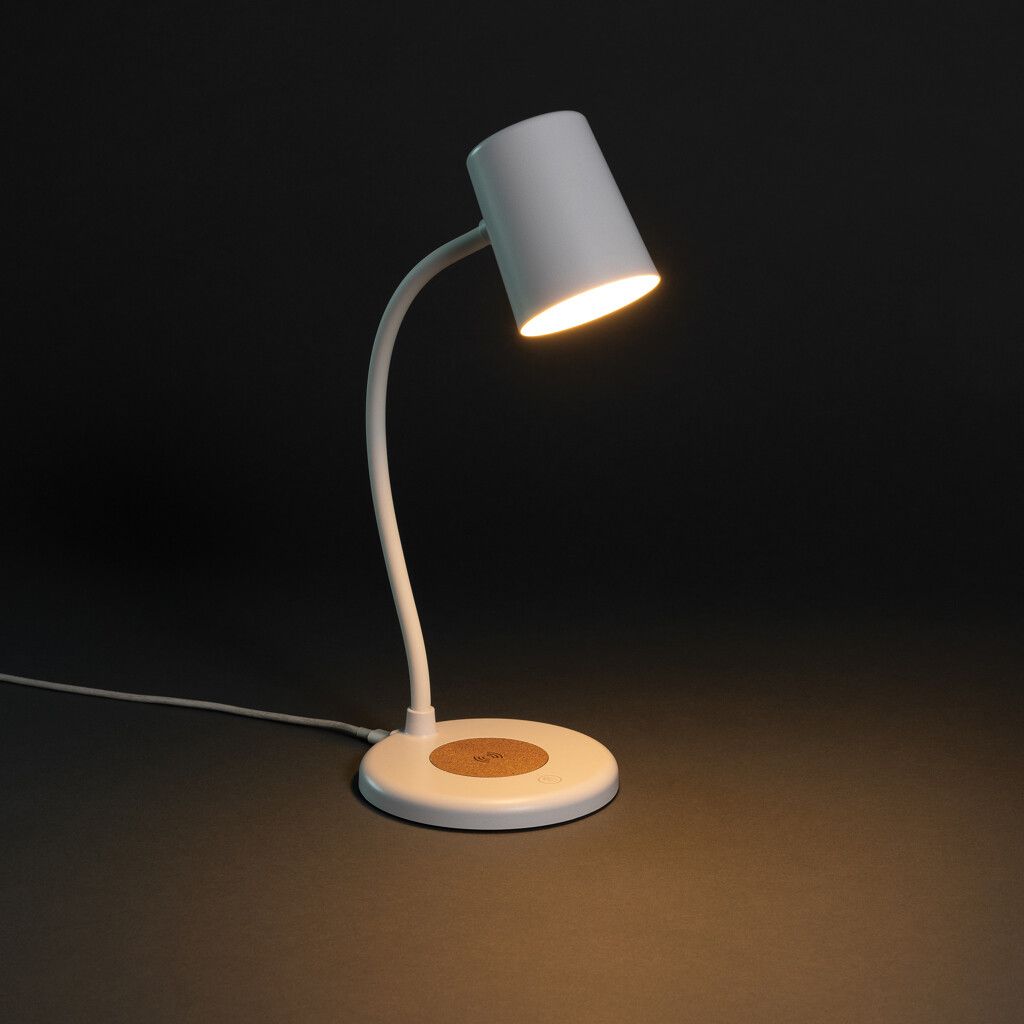 Zenara 15W Schreibtischlampe aus RCS rec. Plastik & Kork - weiß-378
