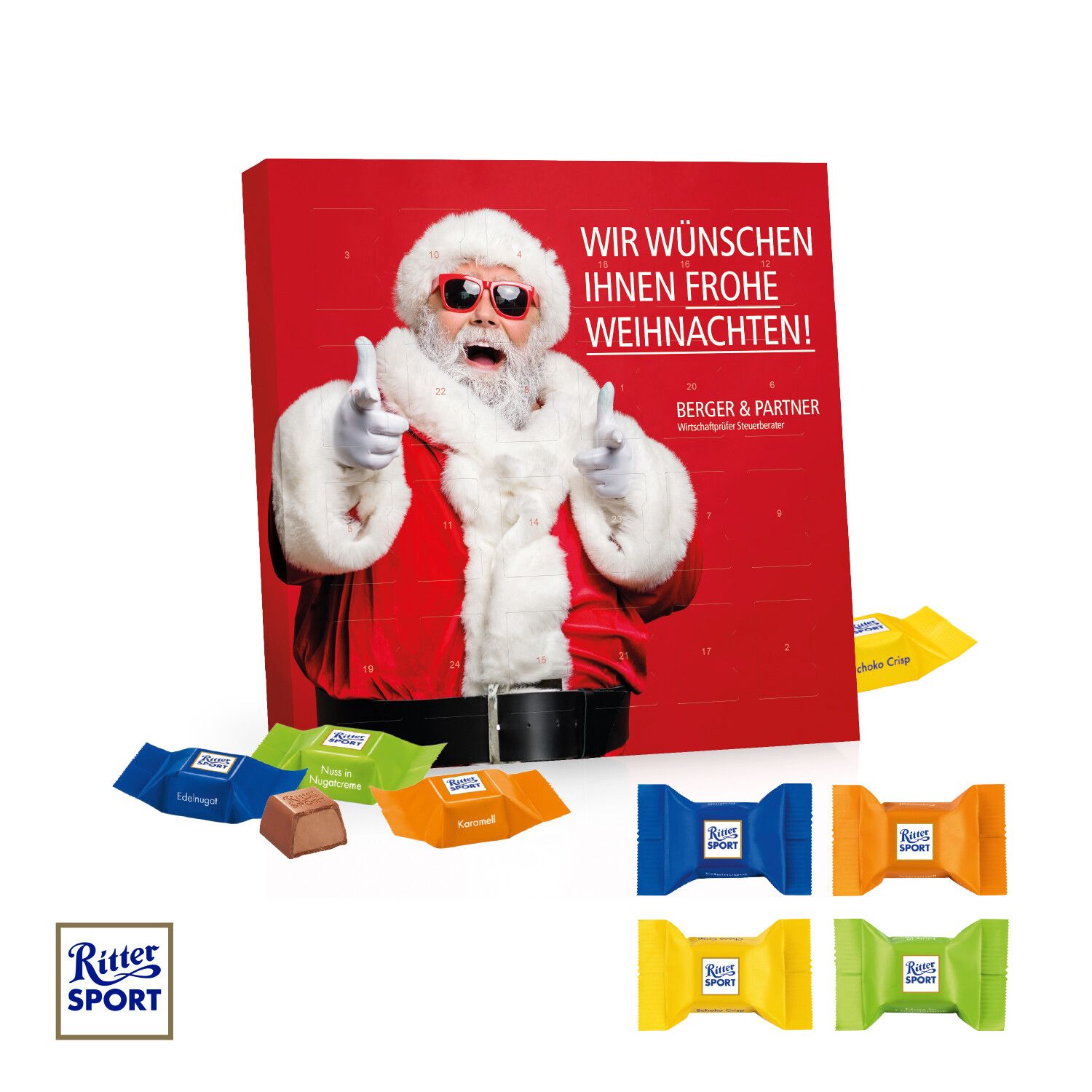 Tisch-Adventskalender mit Ritter Sport Schokowürfel-571