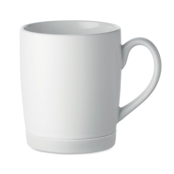 Keramikbecher 300 ml SILBASE - weiß-696