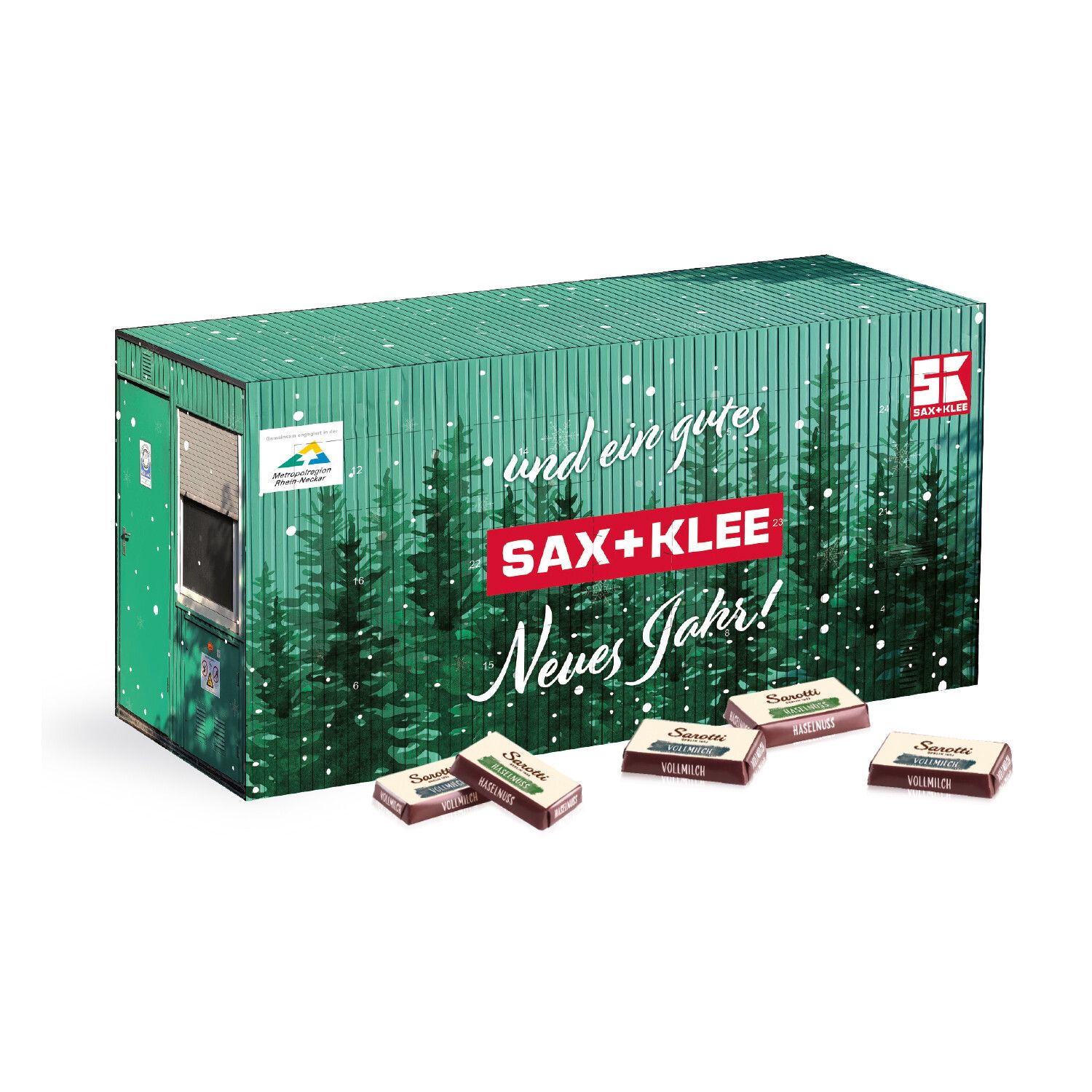 3D Adventskalender "Container" mit Sarotti Fairtrade Schokolade-589