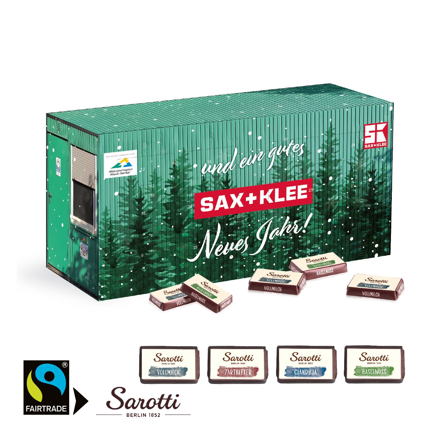 3D Adventskalender "Container" mit Sarotti Fairtrade Schokolade-589