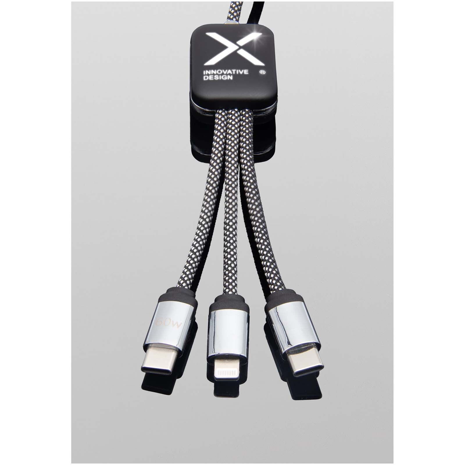 SCX.design C33 60W Typ C Ladekabel mit doppeltem Leuchtlogo  - heather schwarz-893