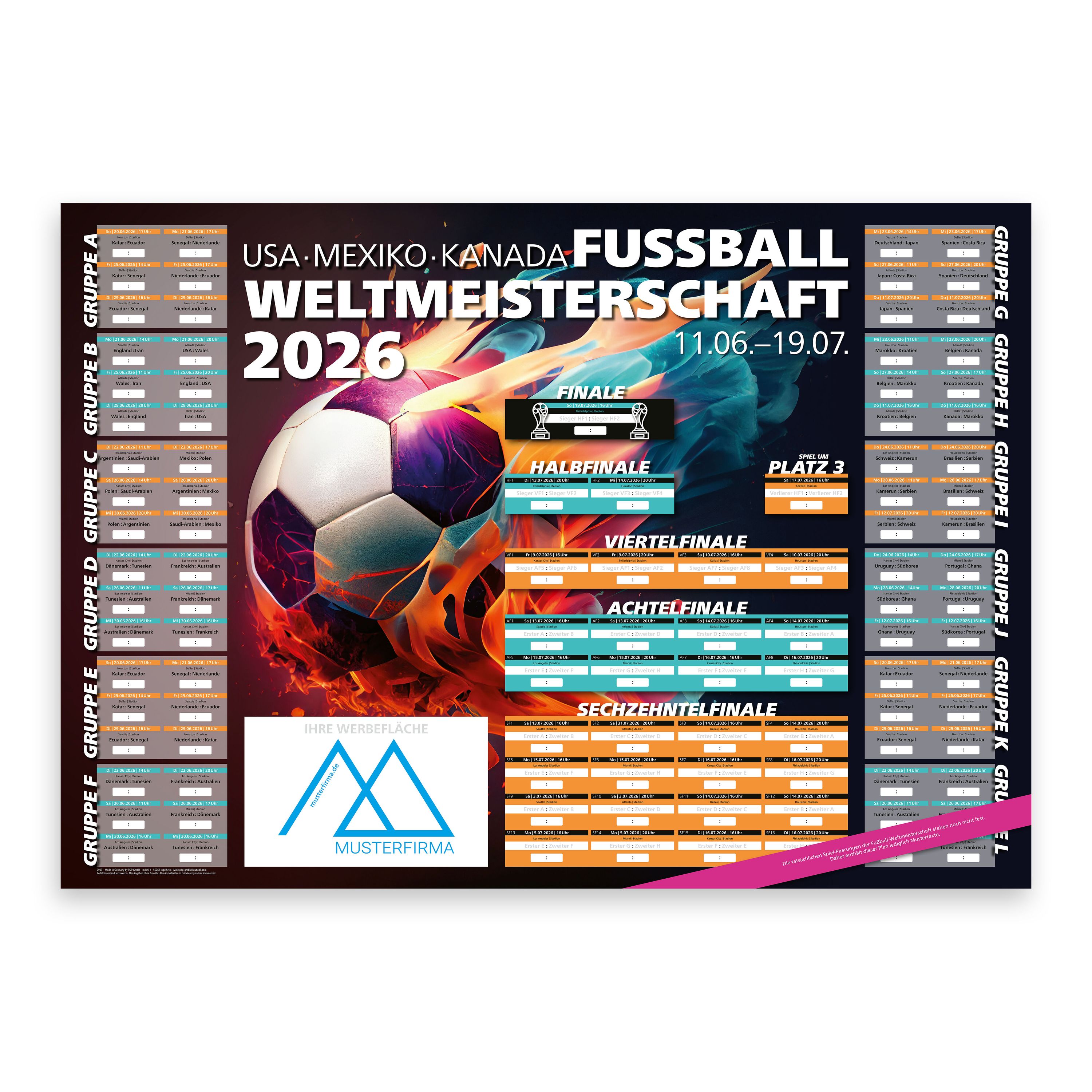 WM-Planer, gefalzt, „Feuerball“-908