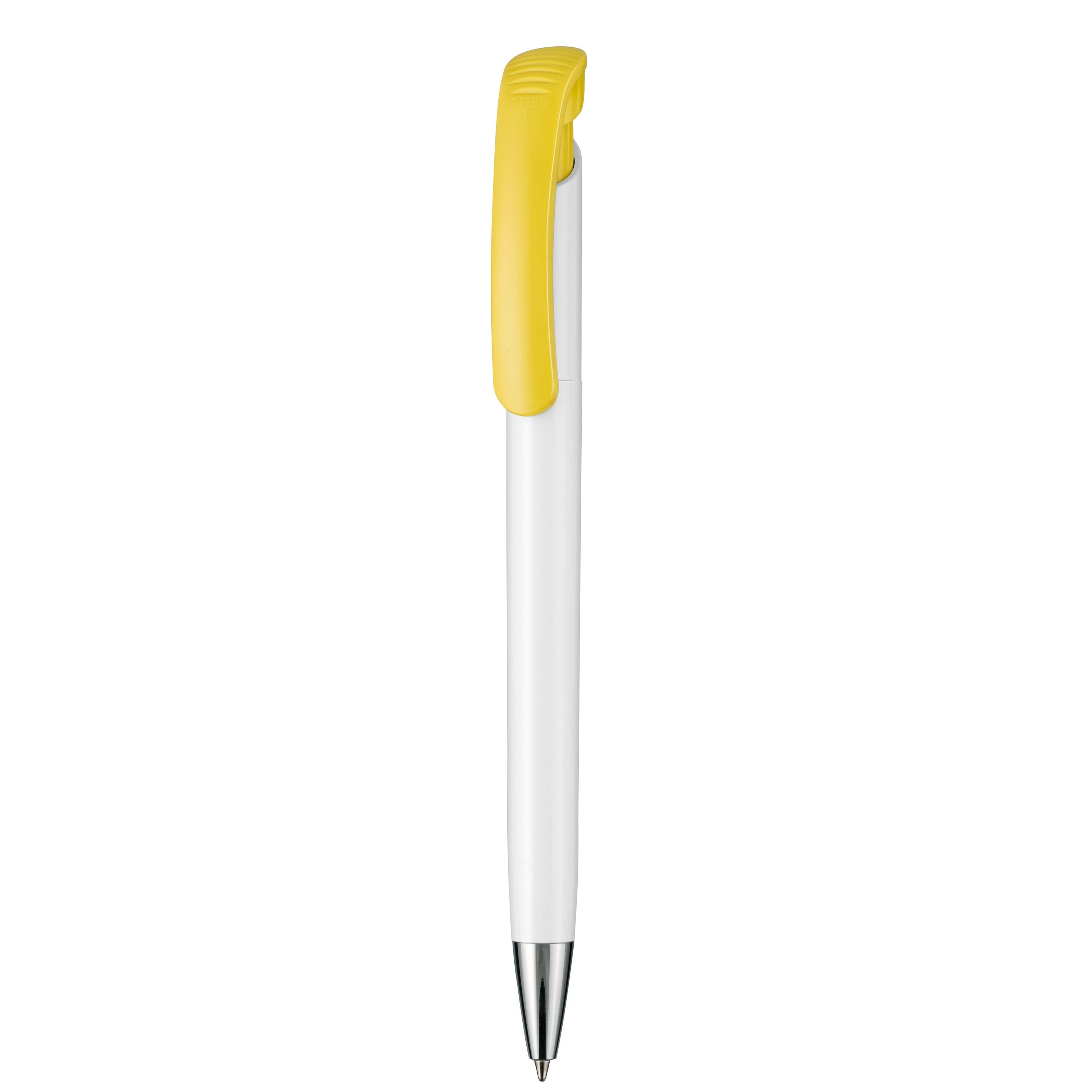 Kugelschreiber BONITA - weiss - zitronen-gelb-92