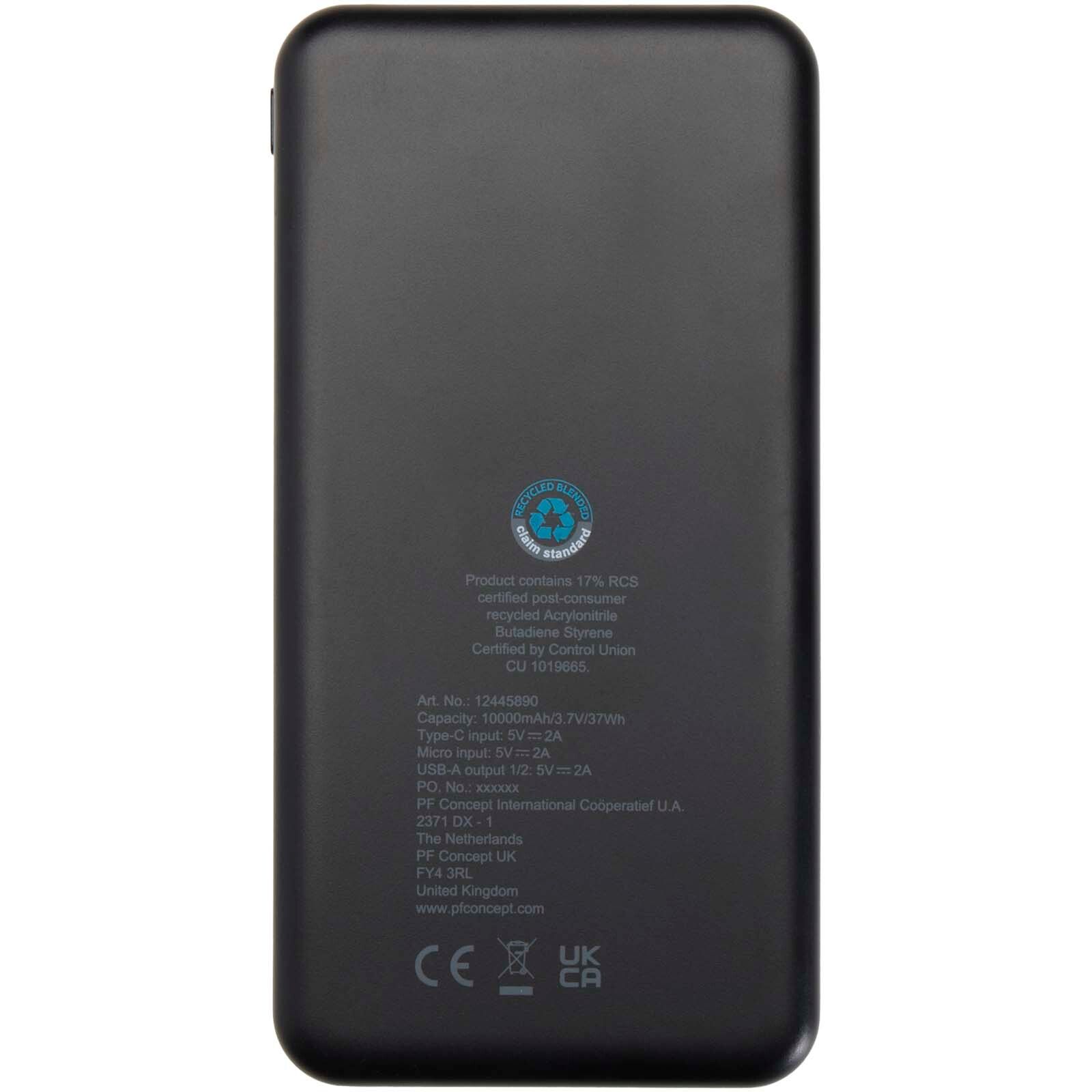 Intan 10 W 10.000 mAh Powerbank aus recyceltem Kunststoff - schwarz-545