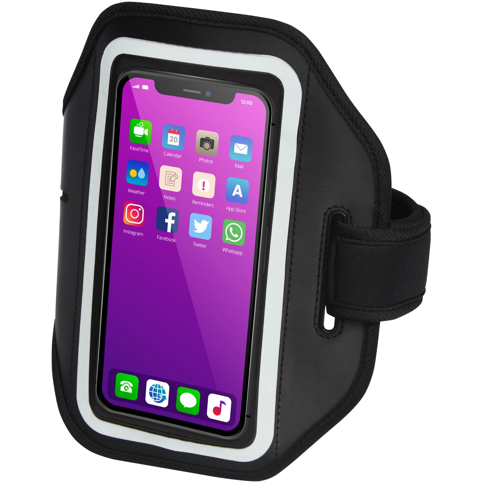 Haile reflektierendes Smartphone Armband mit transparenter Abdeckung - schwarz-996