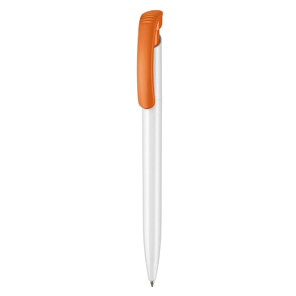 Kugelschreiber CLEAR SHINY - weiss - orange-483