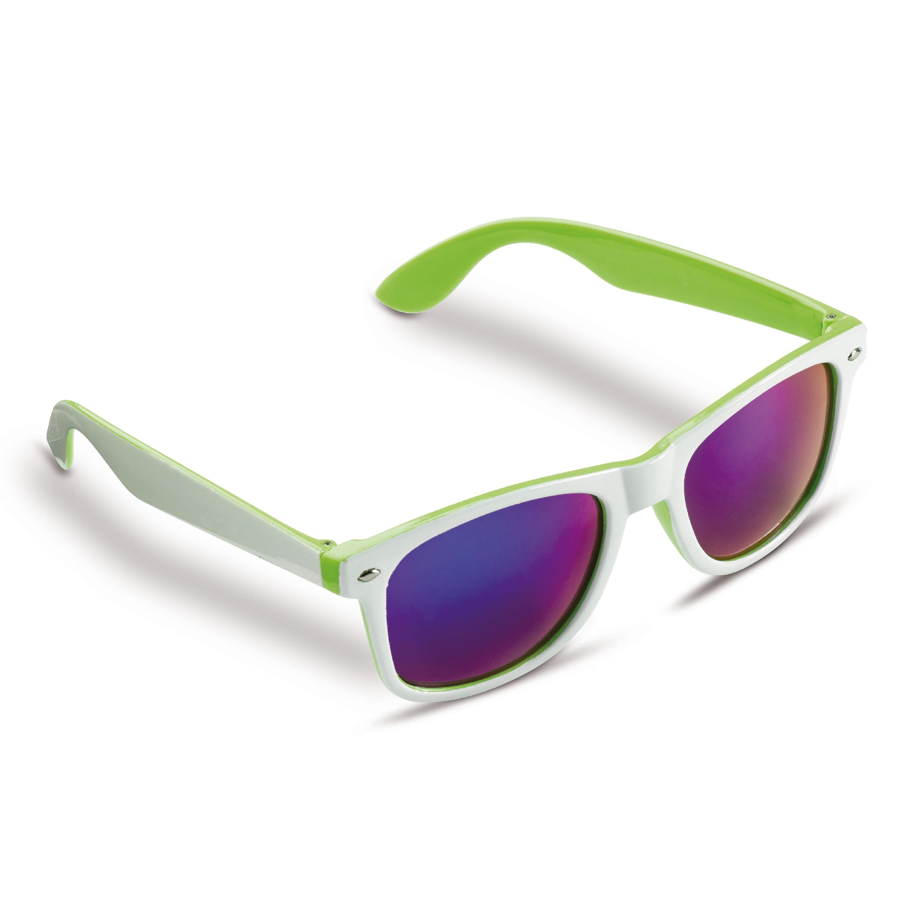 Sonnenbrille Jeffrey, zweifarbig UV400 - weiss  -  hellgrün-979