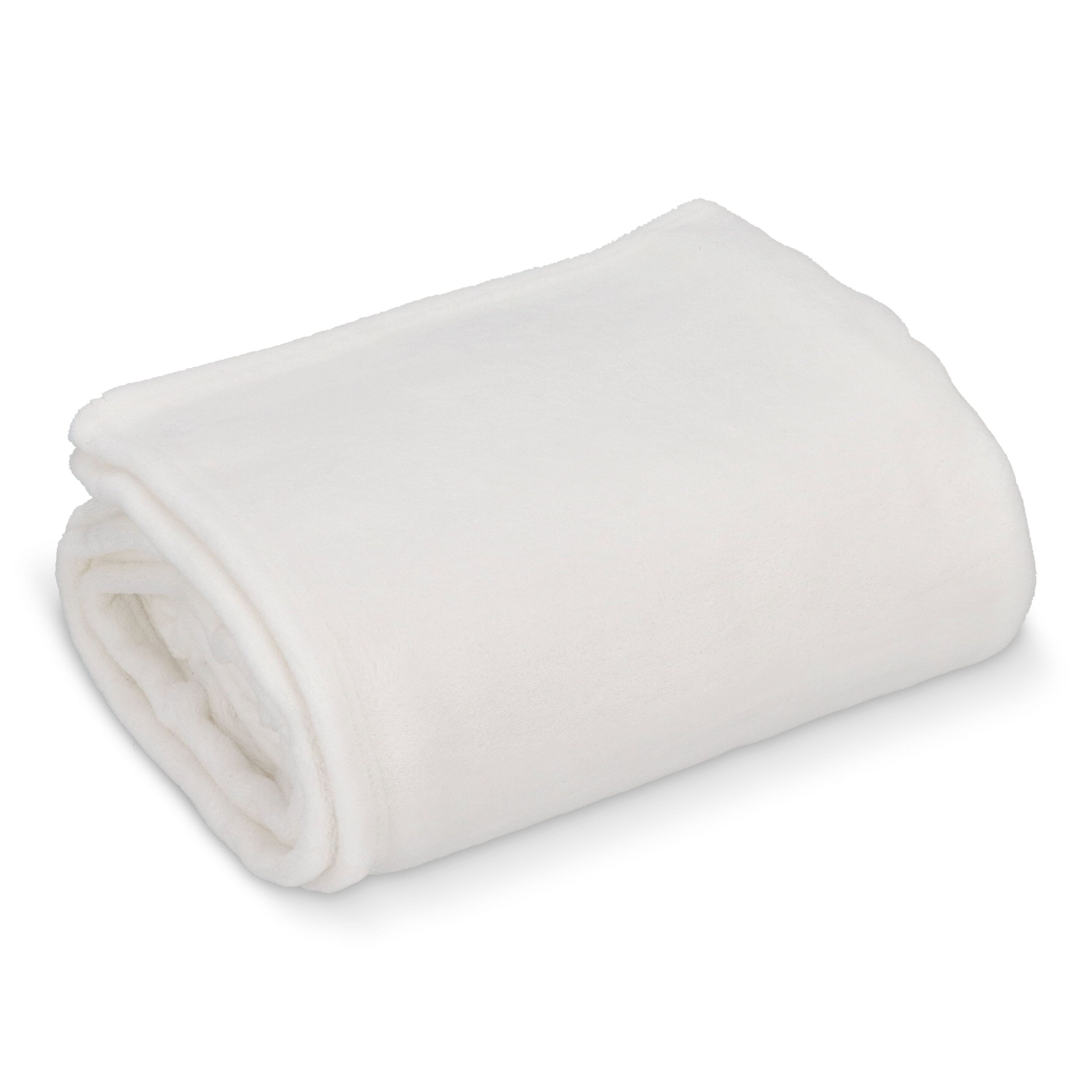 Korallenfleece-Decke OEKO-TEX®  Sublimation 130 x 170 cm 270 g/m² - weiss-107
