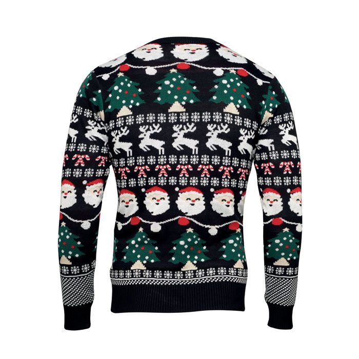 Weihnachts-LED-Pullover L/XL SHAMIS LARGE - schwarz-205