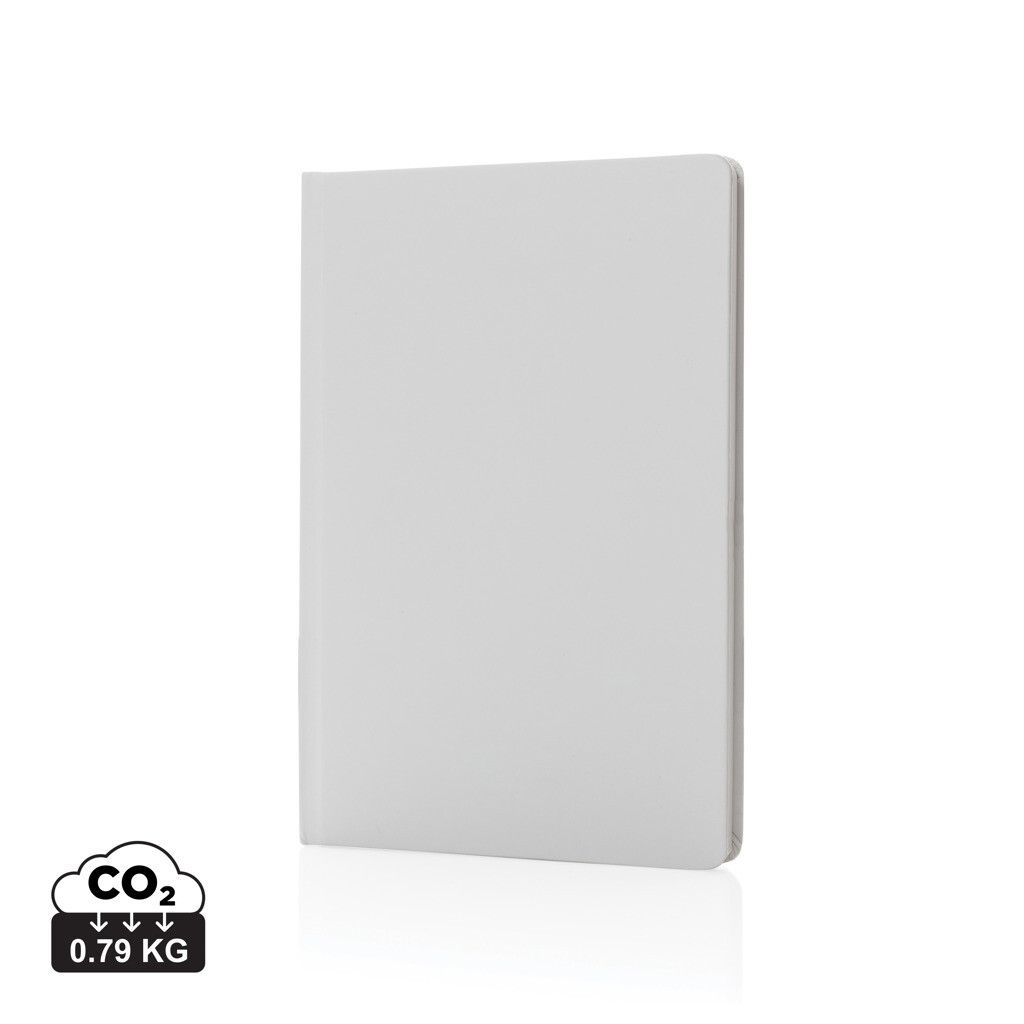 A5 Impact Steinpaper Hardcover Notizbuch - weiß-847
