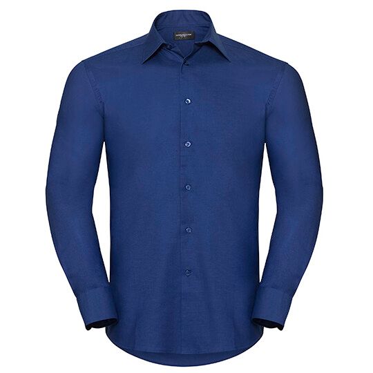 Men's Long Sleeve Tailored Oxford Shirt - bright royal-426