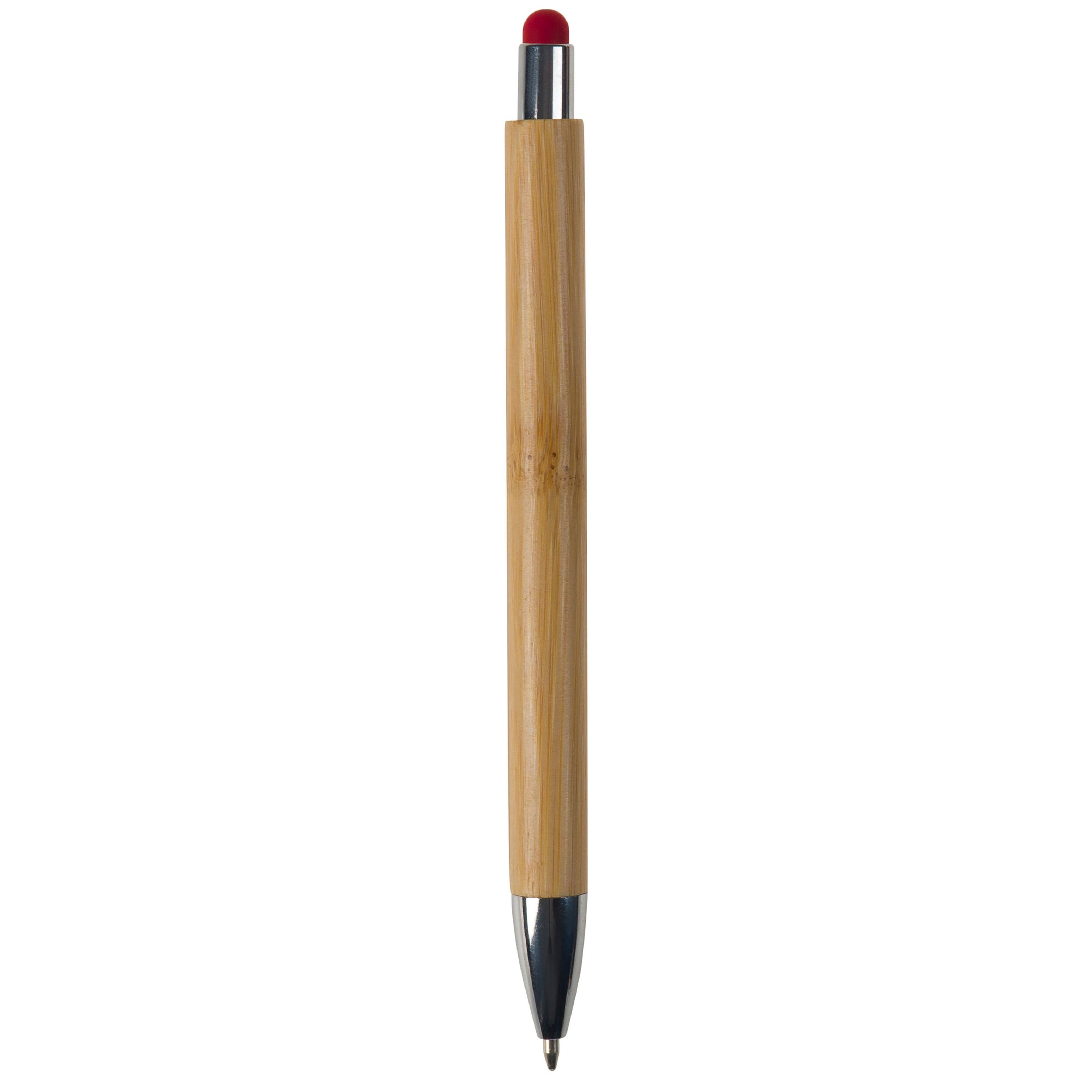 Bambus Kugelschreiber New York mit Touchpen - rot-755