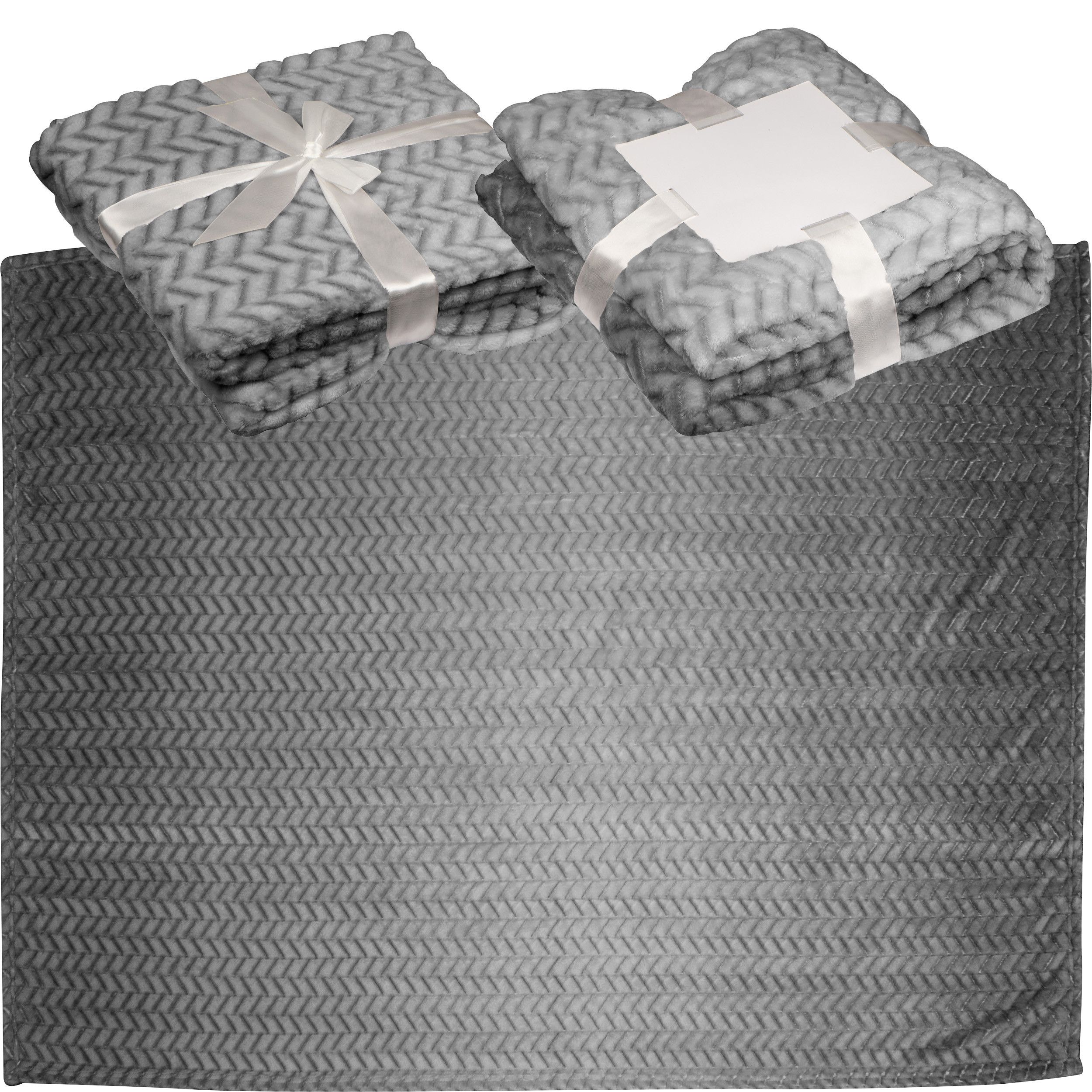 Große Kuscheldecke  - silbergrau-412