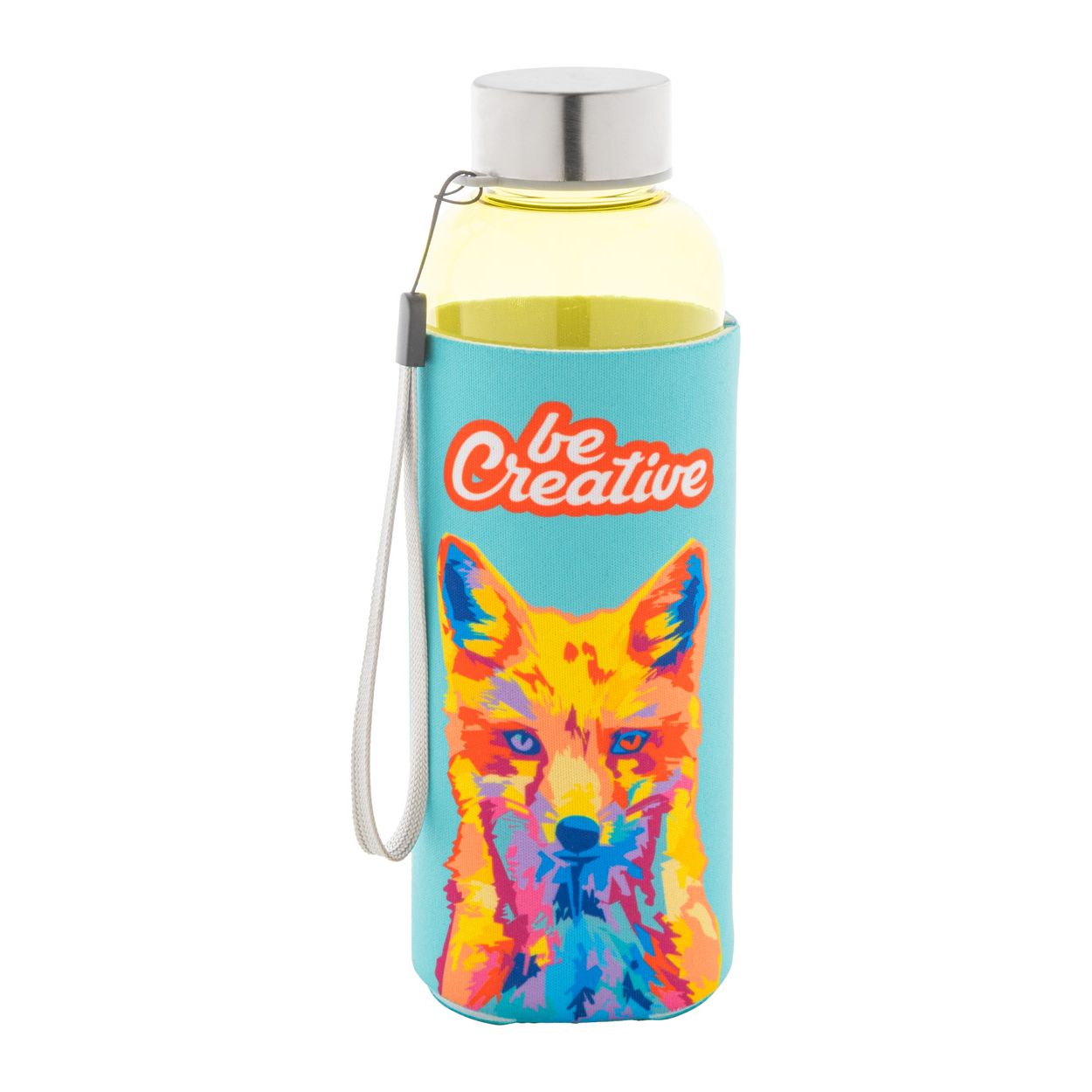 Pemba Creative RPET Flasche - gelb - weiß-404