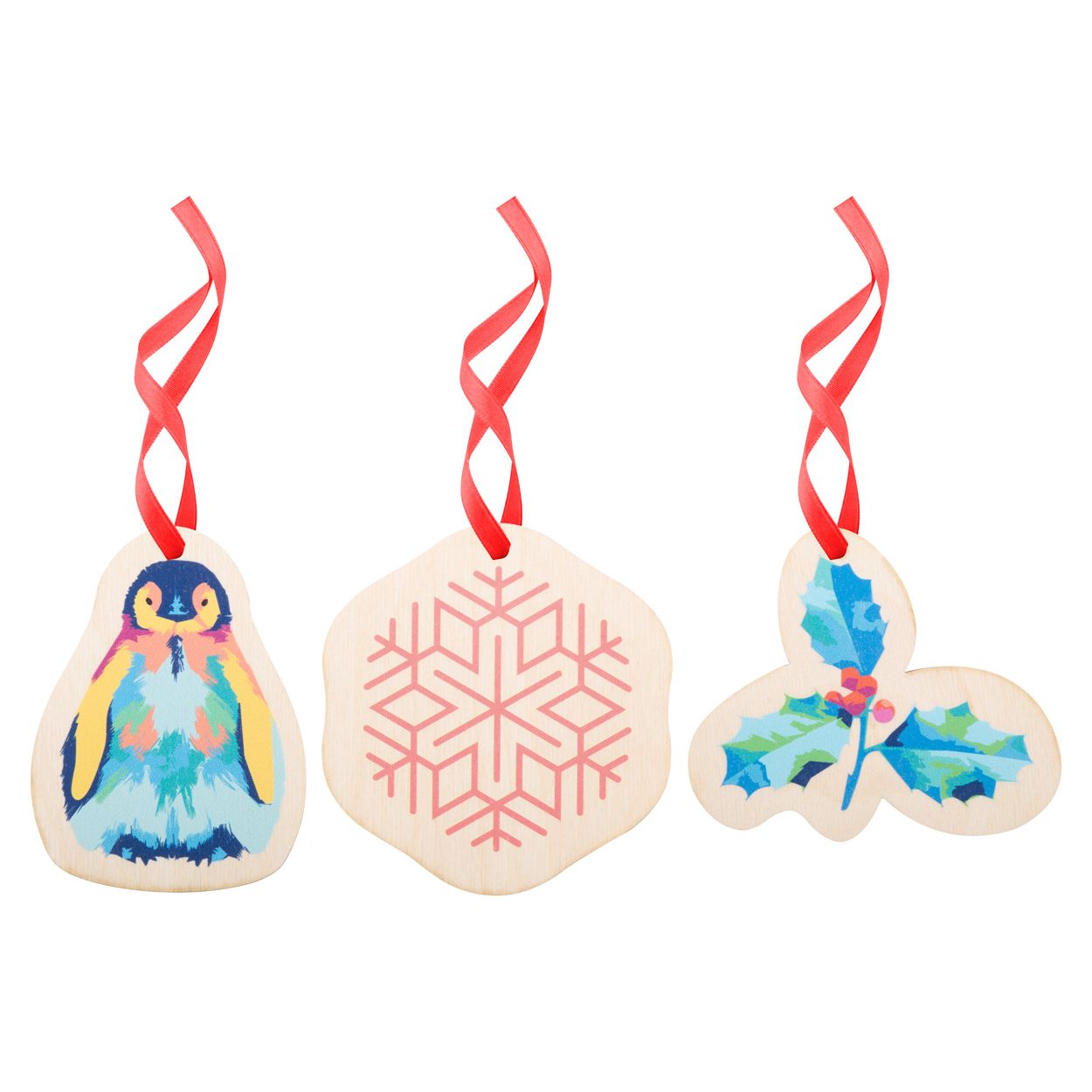 CreaJul Wood Individueller Weihnachtsbaumschmuck - rot-244