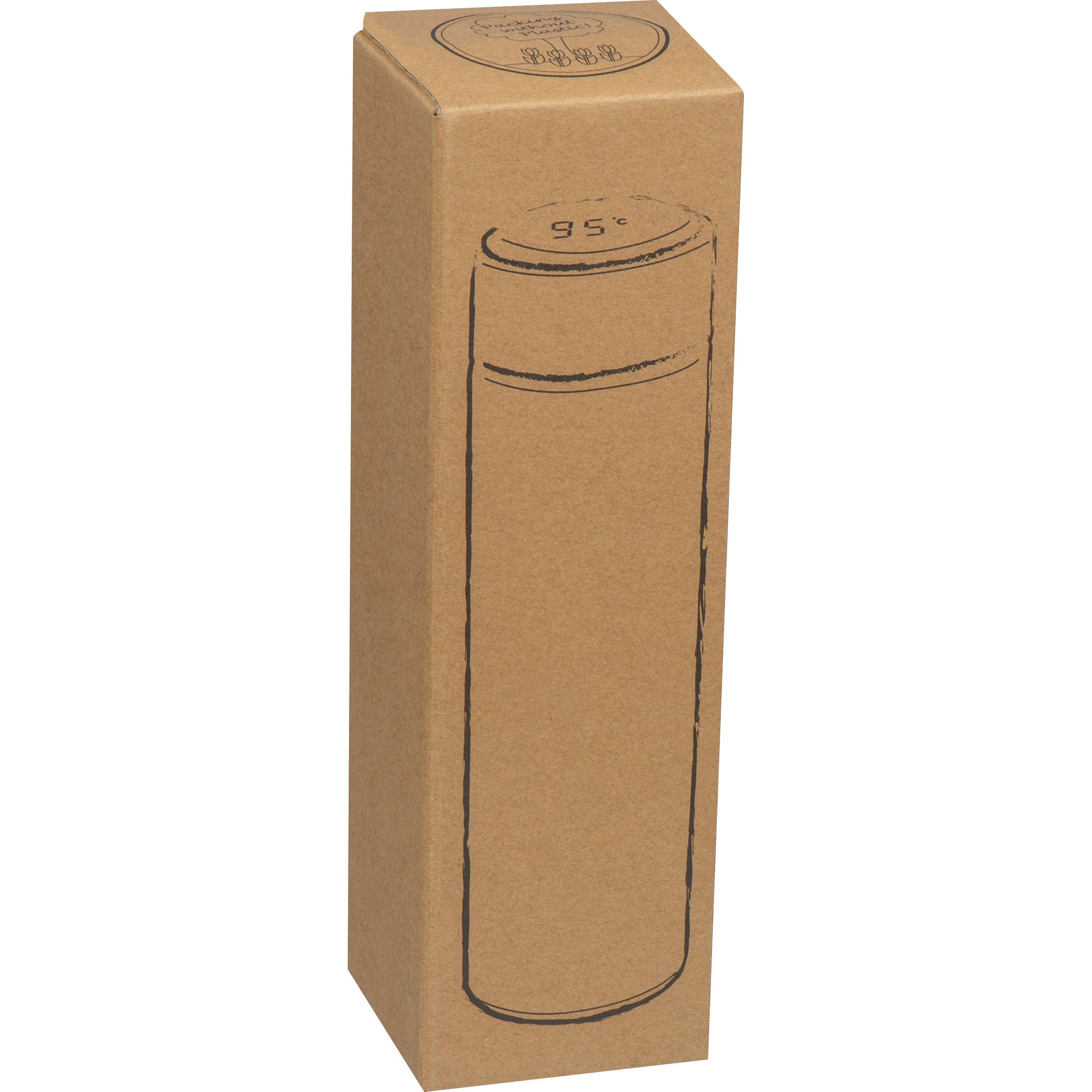 Edelstahlflasche mit LED Temperaturanzeige, 450ml - weiß-240