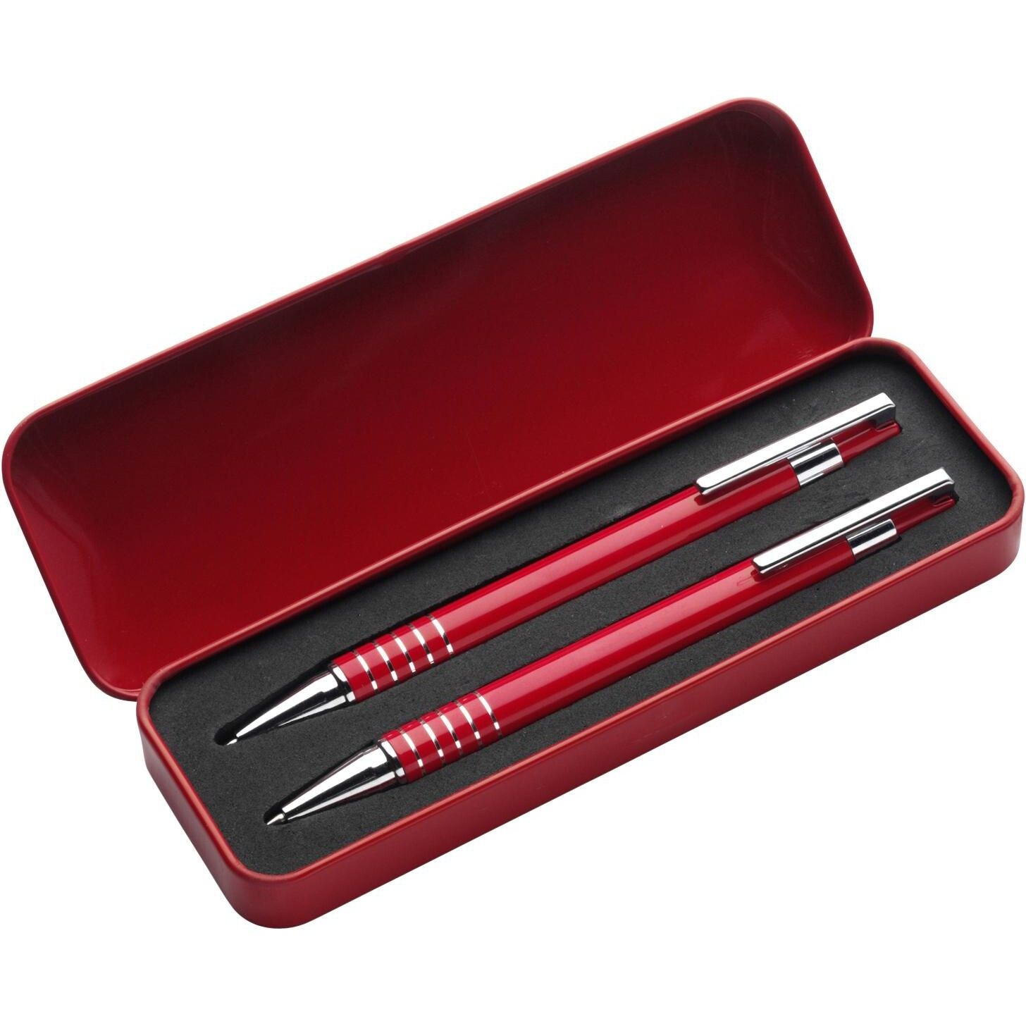 Schreibset aus Aluminium/Metall Yolanda - schwarz-841