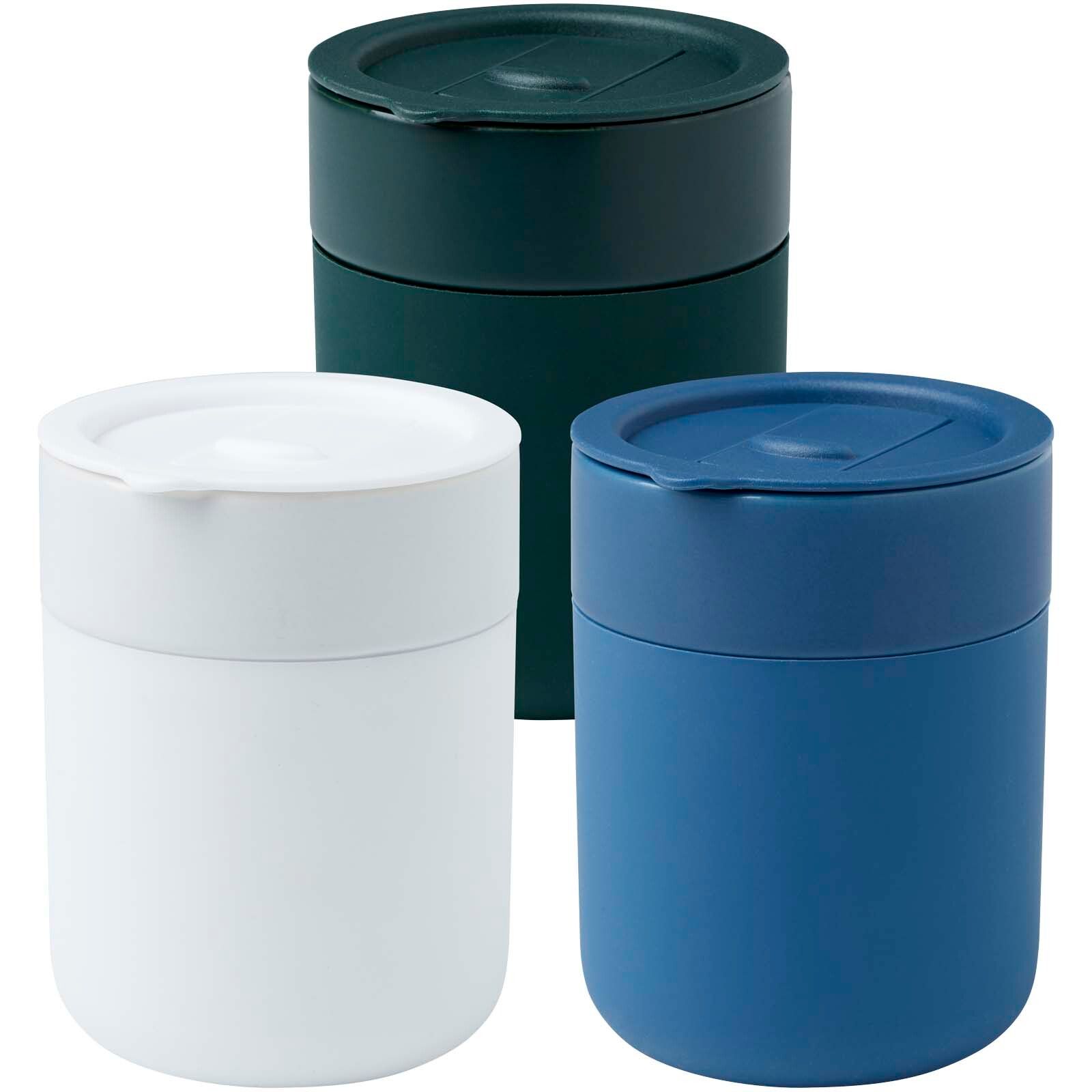 Java 330 ml Keramikbecher mit Silikonhülle und Kunststoffdeckel - blau-800