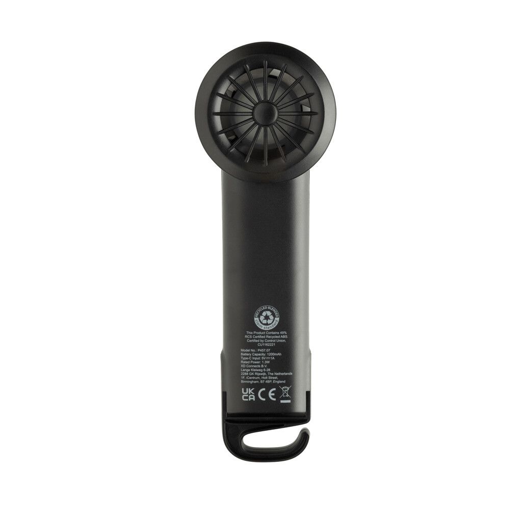 Twist wiederaufladbarer tragbarer Ventilator aus RCS rABS - schwarz-345