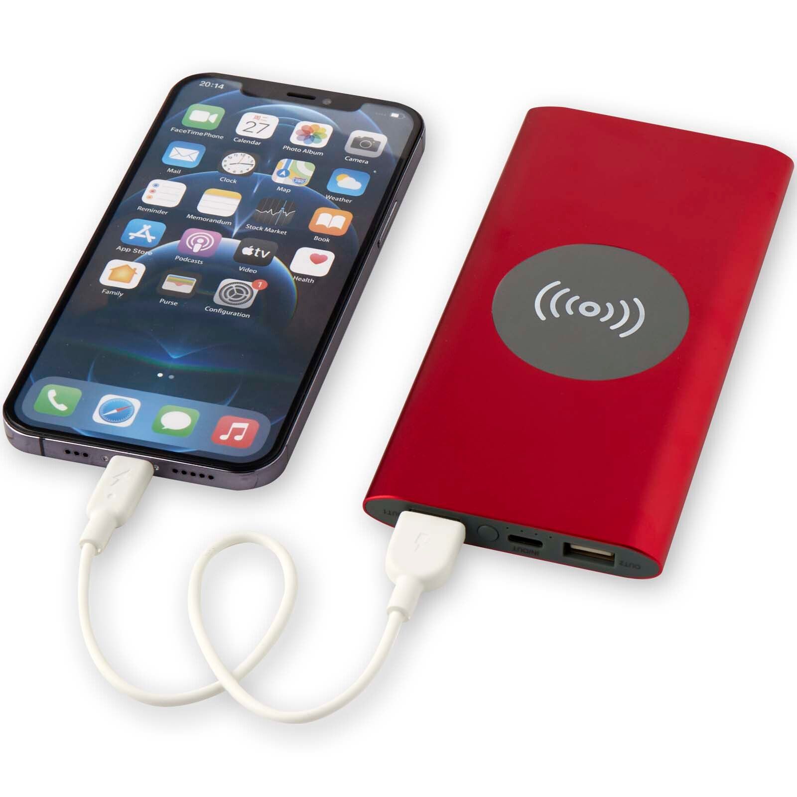 Juice 8000 mAh Typ-C kabellose Powerbank aus recyceltem Aluminium - rot-776