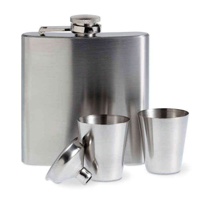 Flachmann SLIMMY FLASK SET - mattsilber-266