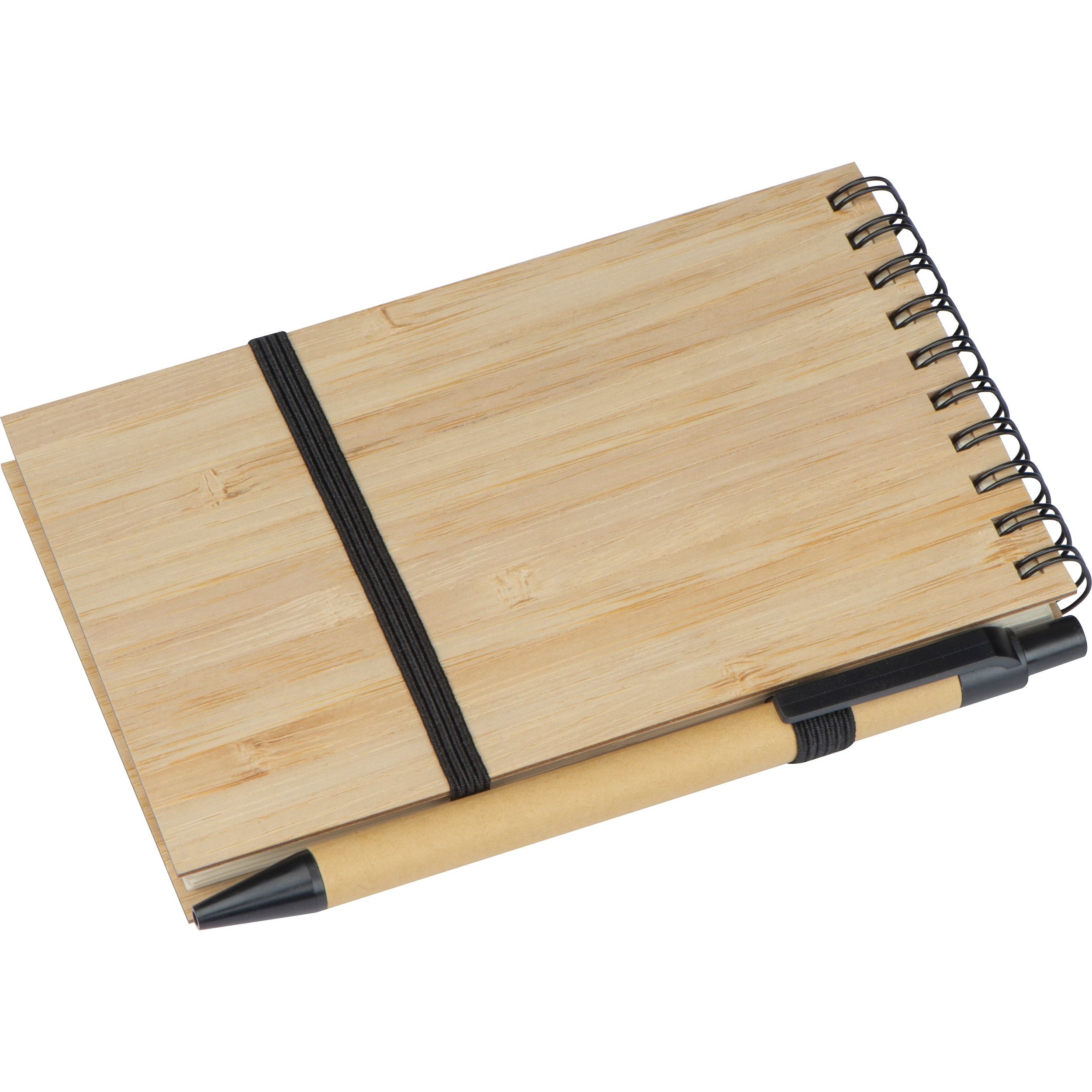 Notizbuch mit Bambuscover - beige-924