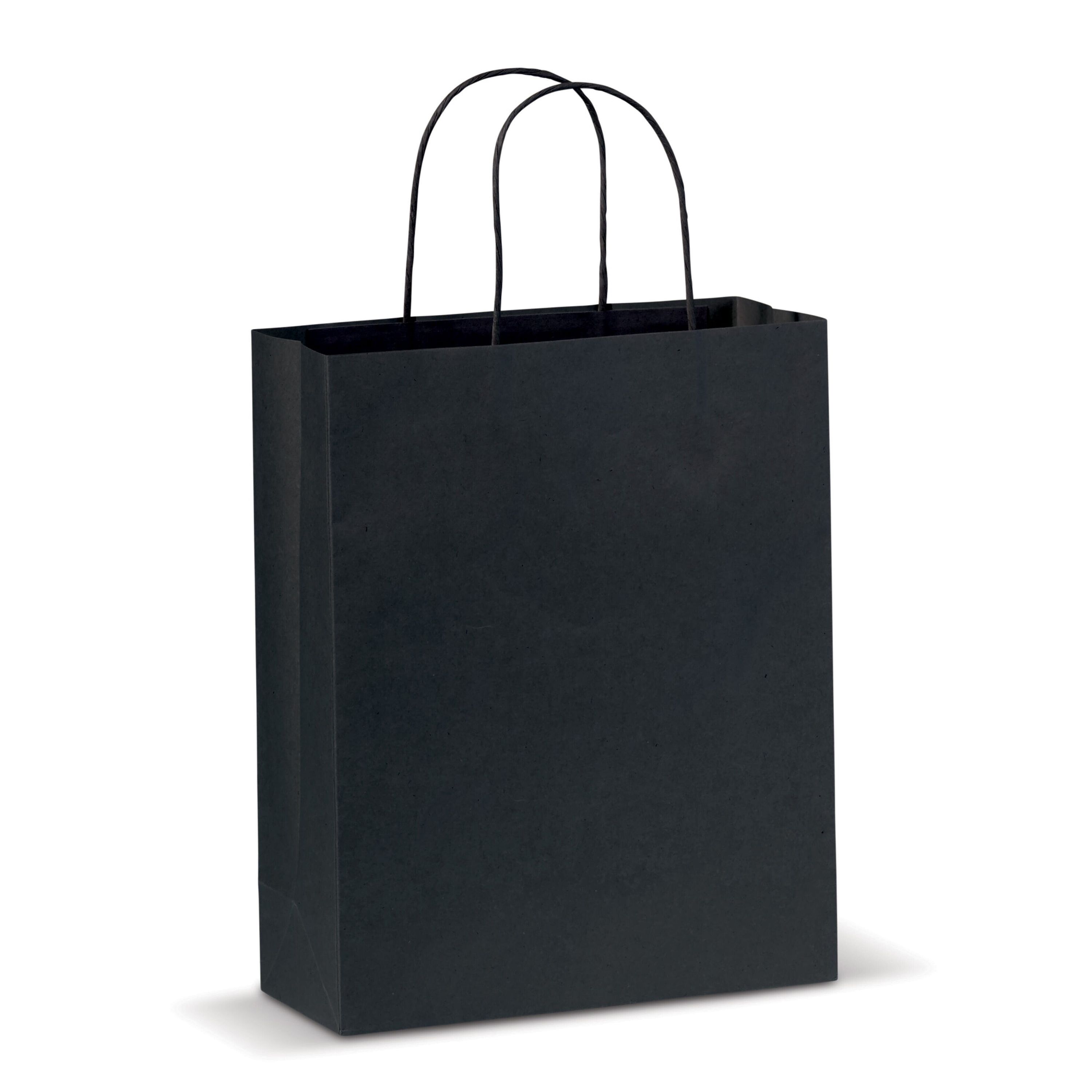 Mittlere Papiertasche im Eco Look 120g/m² - schwarz-926