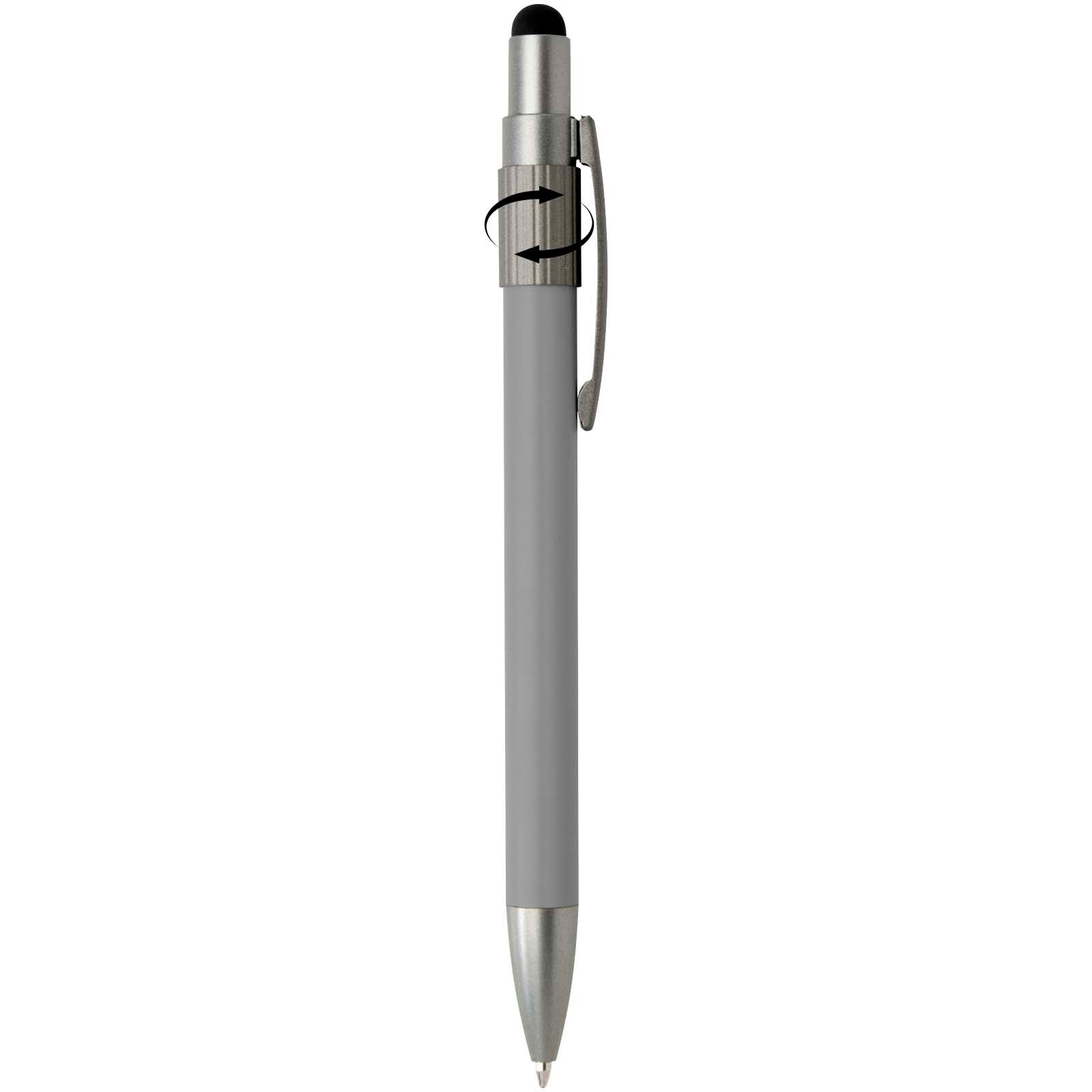 Rill RCS recycelter Kugelschreiber mit Stylus und Fidget Spinner (schwarze Mine) - grau-248