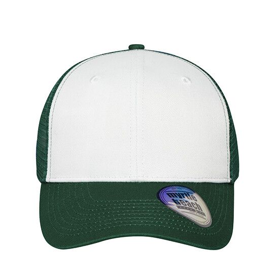 6 Panel Mesh Cap - white - dark green-791