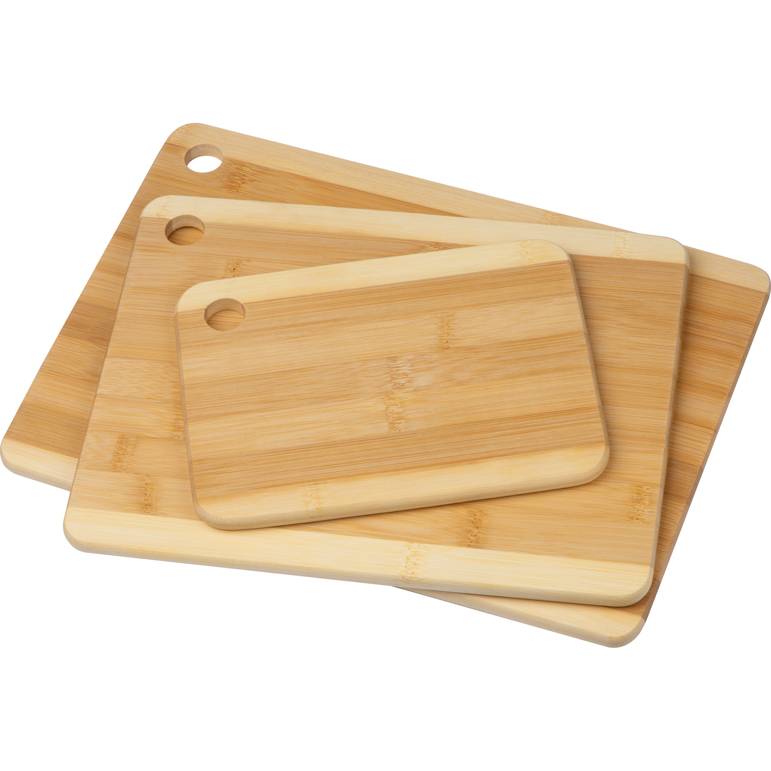 3er Set Bambus Schneidebretter - beige-829