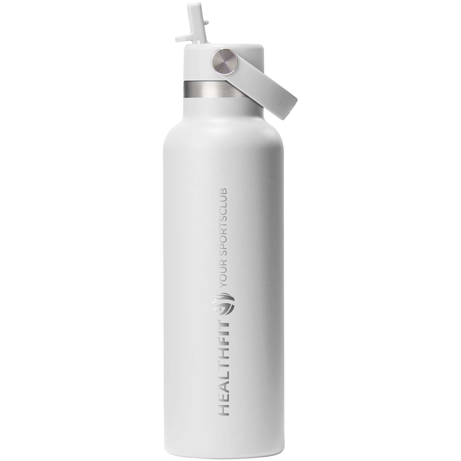Hydro Flask Standard Mouth 621 ml isolierte Edelstahl Trinkflasche mit Strohhalmverschluss - weiss-107
