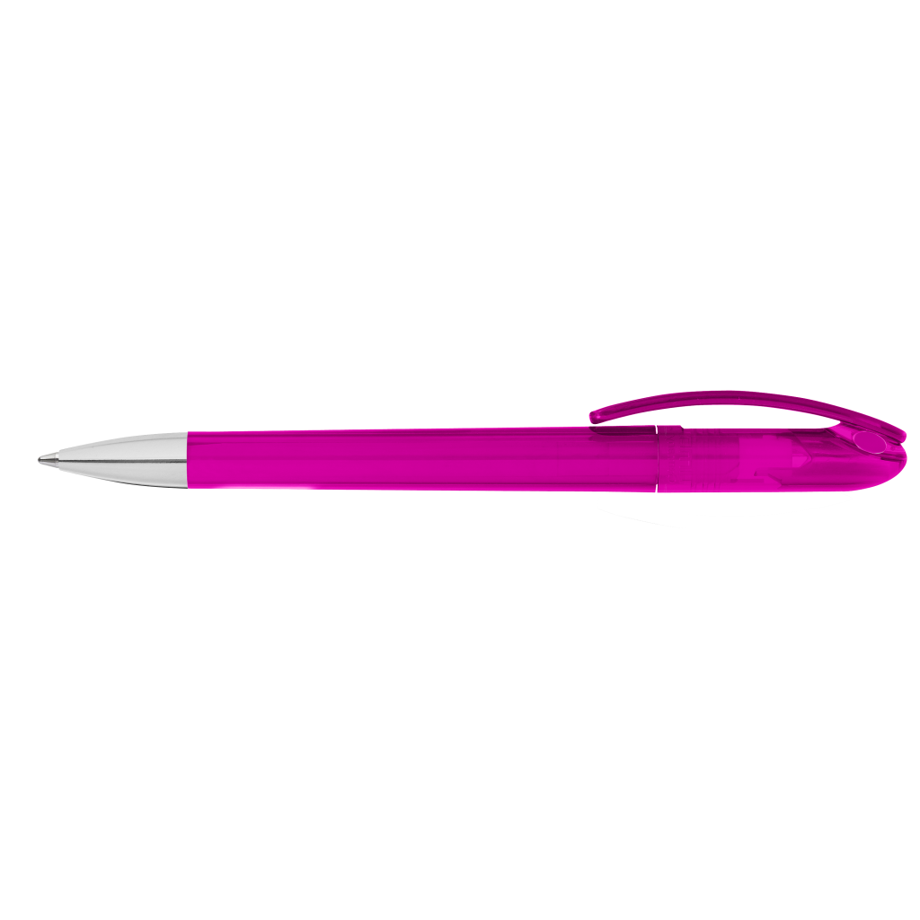 Spot Transparent Si Druckkugelschreiber - magenta-74