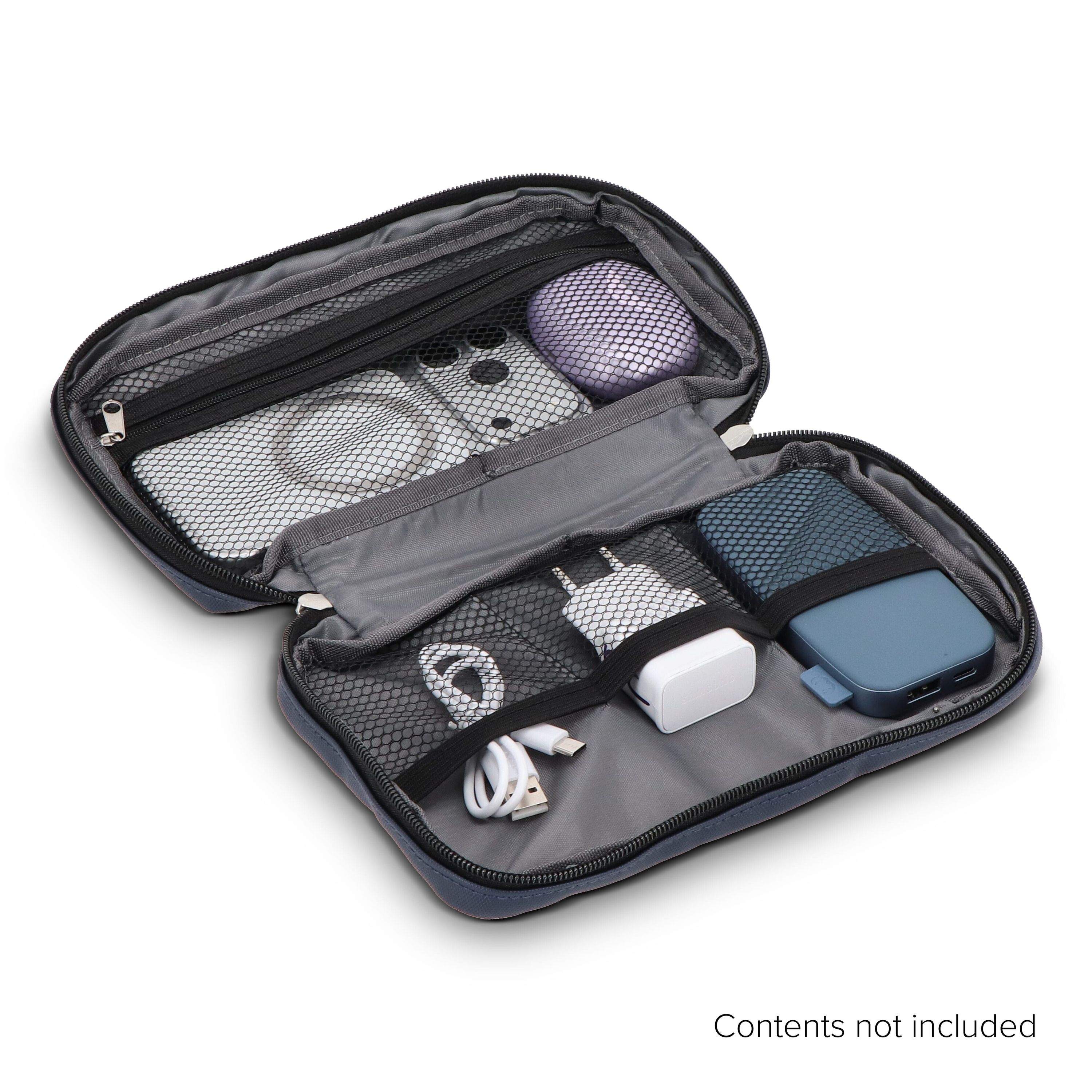 rPET PU-beschichtete 210D Napa-Organizer-Tasche 22 x 13 x 4 cm - dunkelblau-43