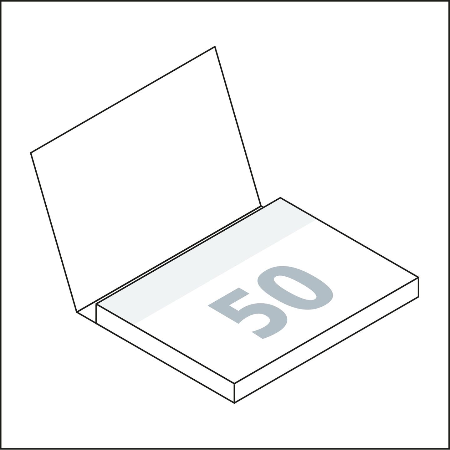 Haftnotizblock Cover Karton, 100 × 72 mm, White, glänzend-719