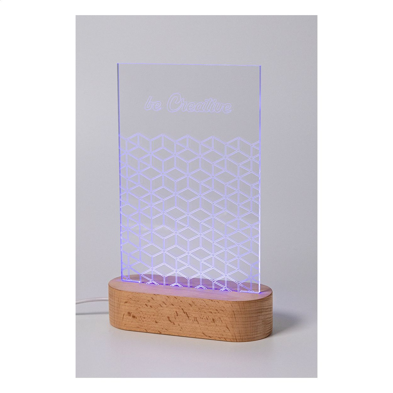 Woodify LED-Trophäe, Rechteck - transparent - natur-49