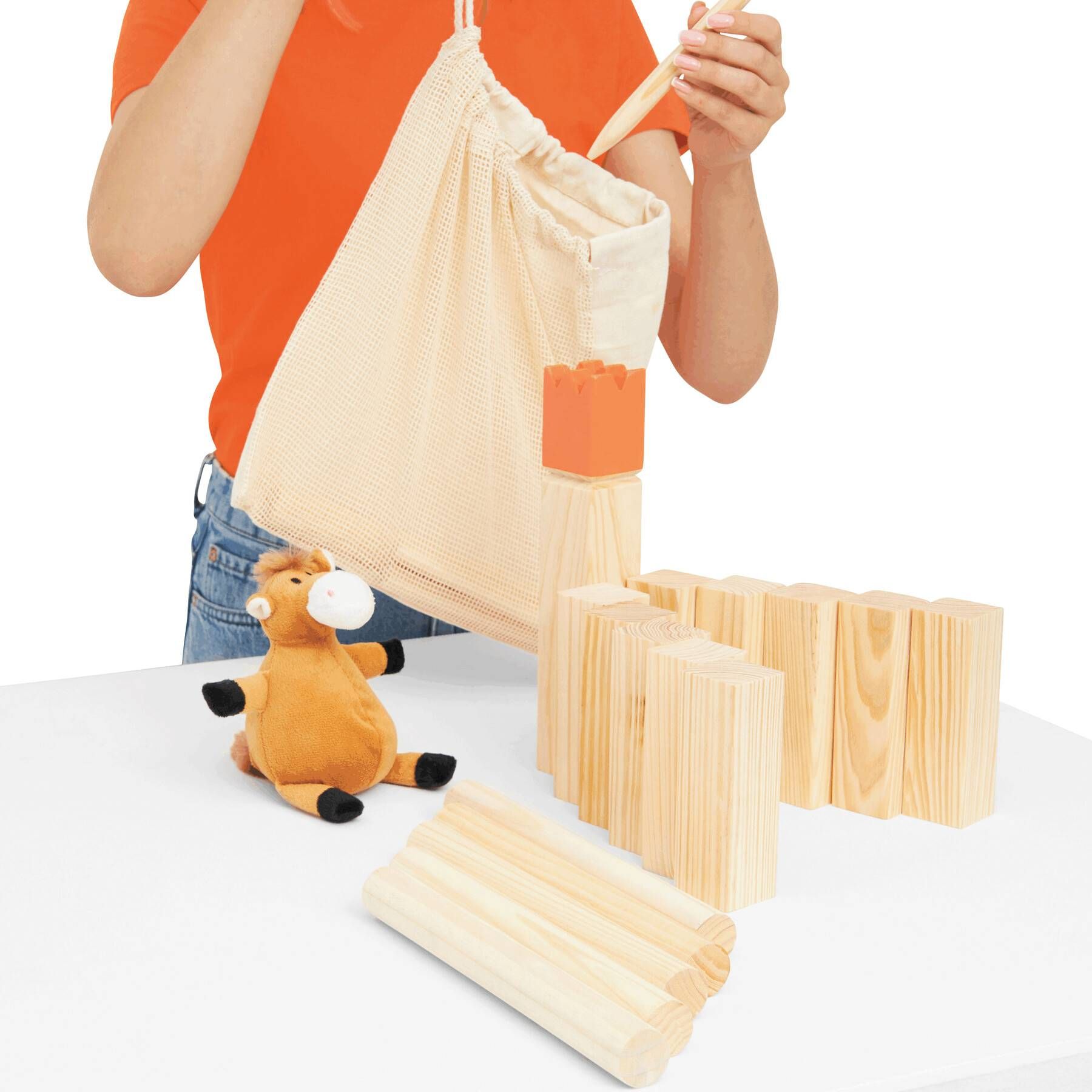 Wikinger Wurfspiel KUBB - braun-739