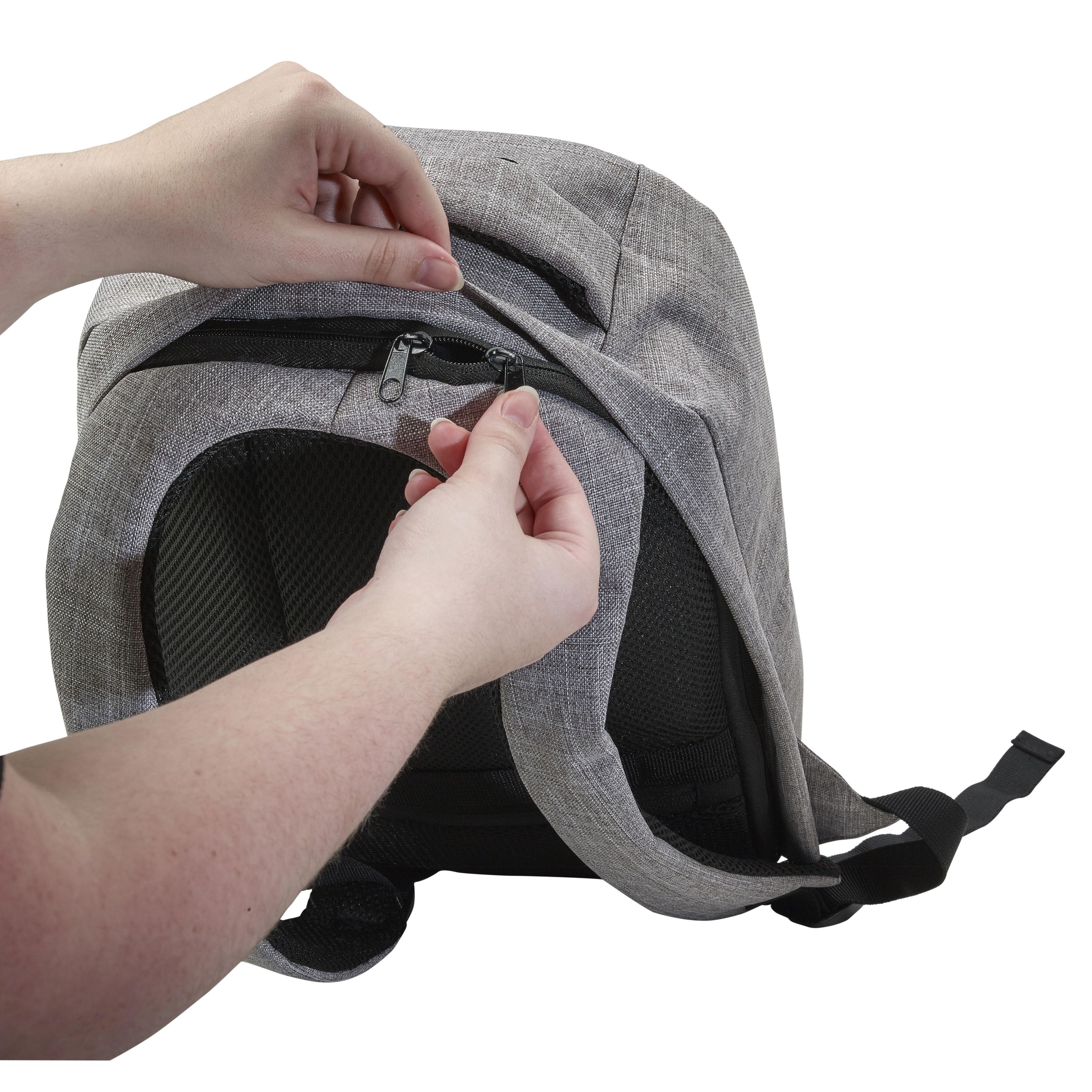 Diebstahlsicherer Rucksack aus Polyester Cruz - hellgrau-821