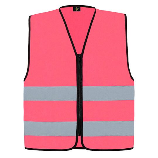 Hi-Vis Safety Vest Cologne With Front Zipper - neon pink-515