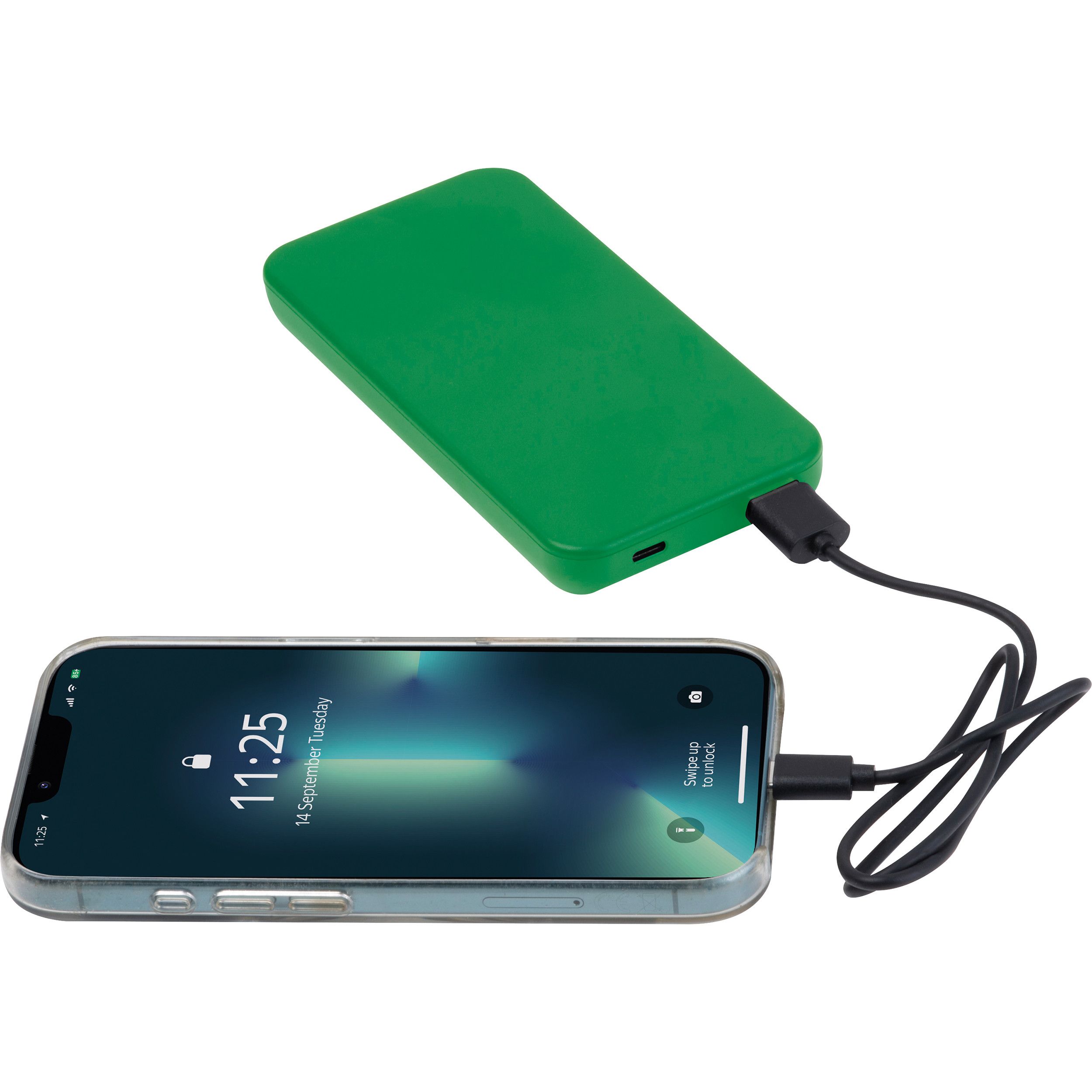 Recycelte Powerbank 10.000 mAh PRESTON - grün-585