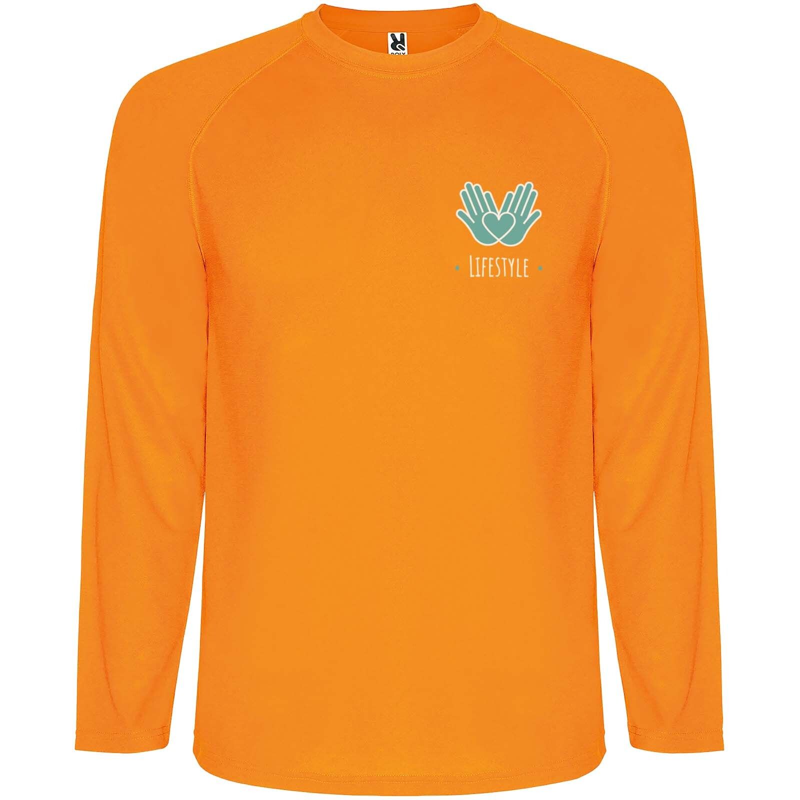 Montecarlo Langarm Sport-Shirt für Männer - fluororange - XL-729
