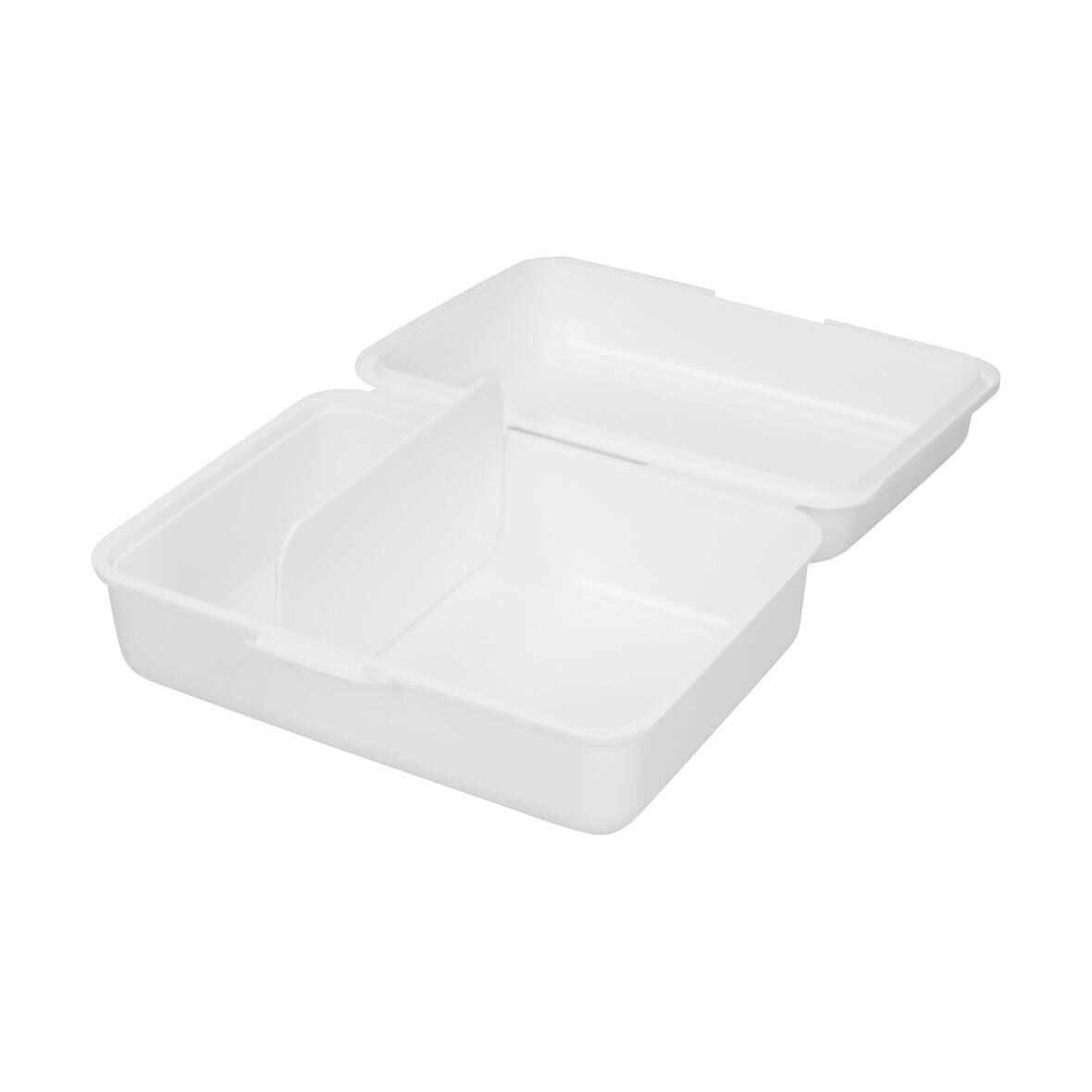 Vorratsdose School-Box groß, mit Trennschale - transparent-milchig-475